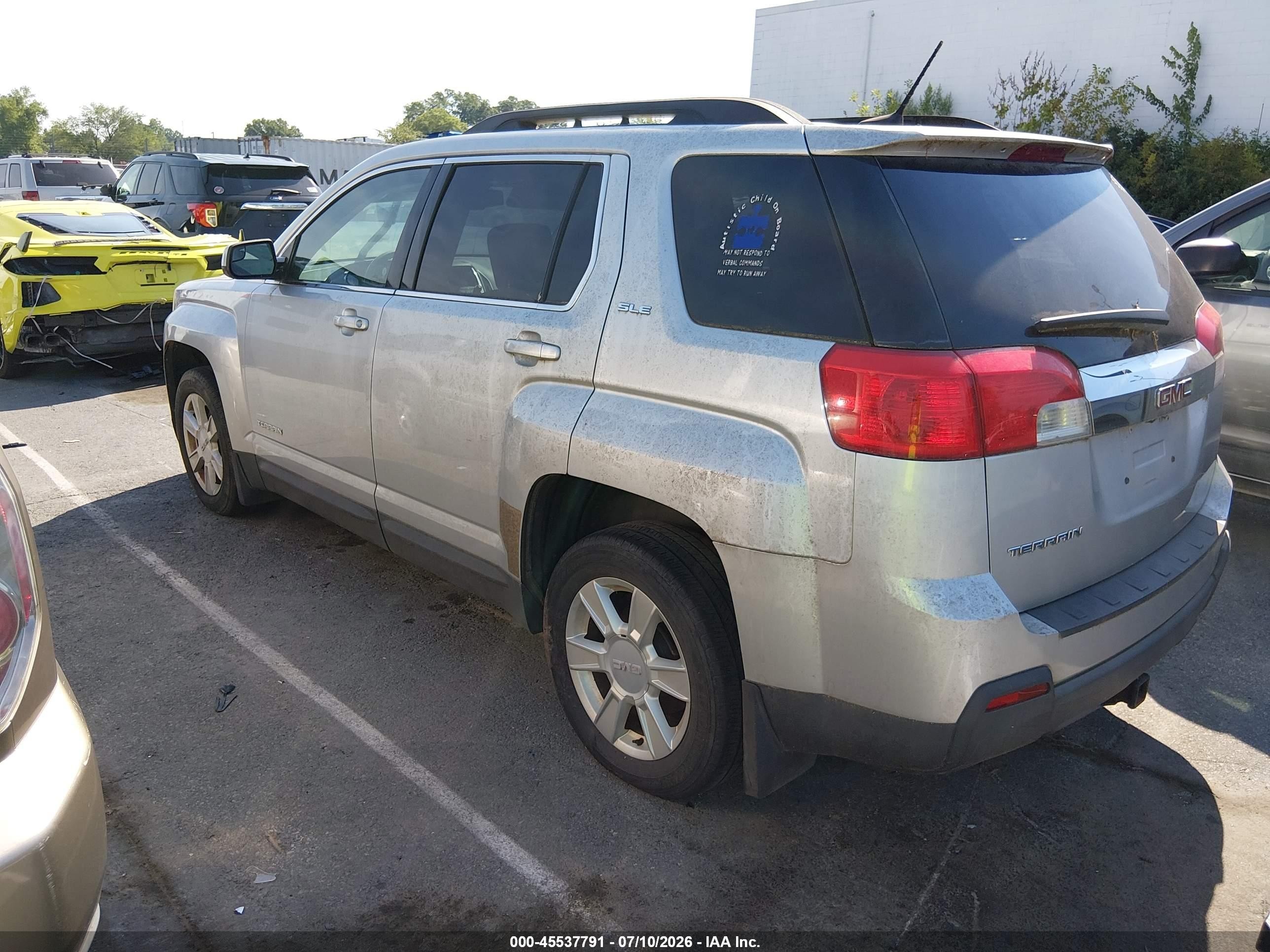 2013 Gmc Terrain Sle-2 Silver vin: 2GKALSEK1D6127598