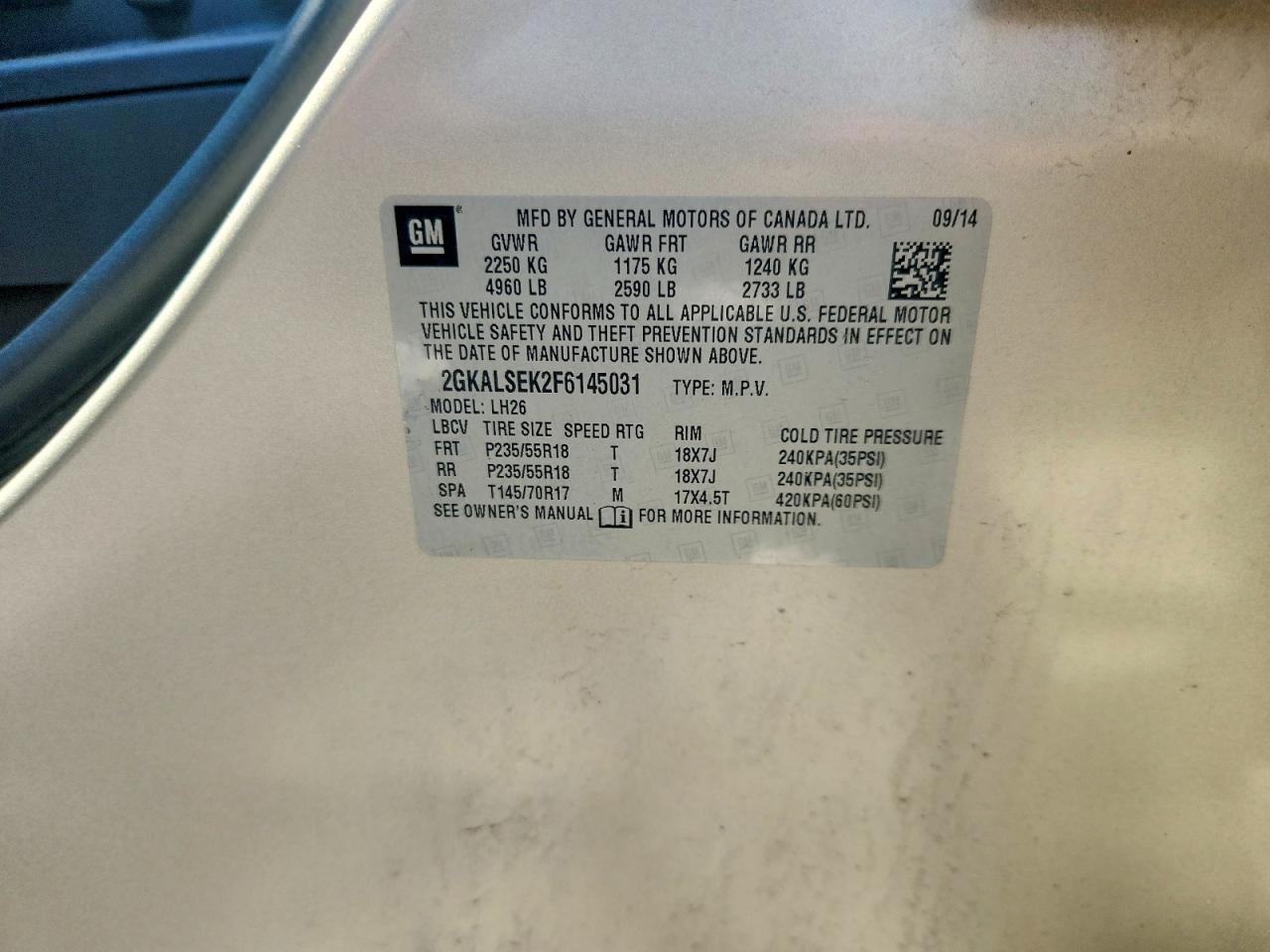 2015 Gmc Terrain Slt Silver vin: 2GKALSEK2F6145031