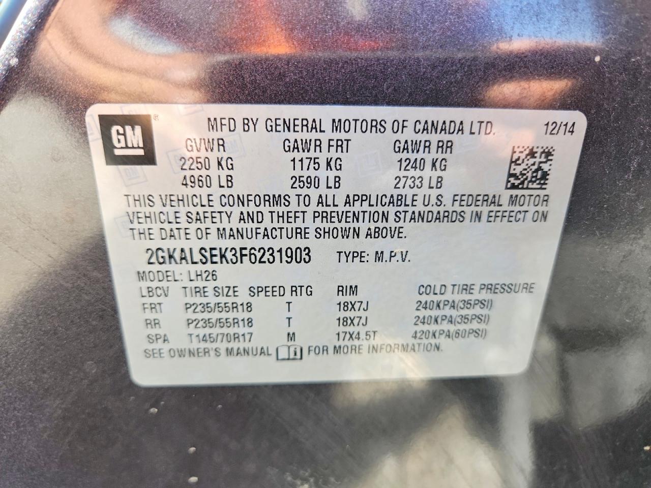 2015 Gmc Terrain Slt Black vin: 2GKALSEK3F6231903