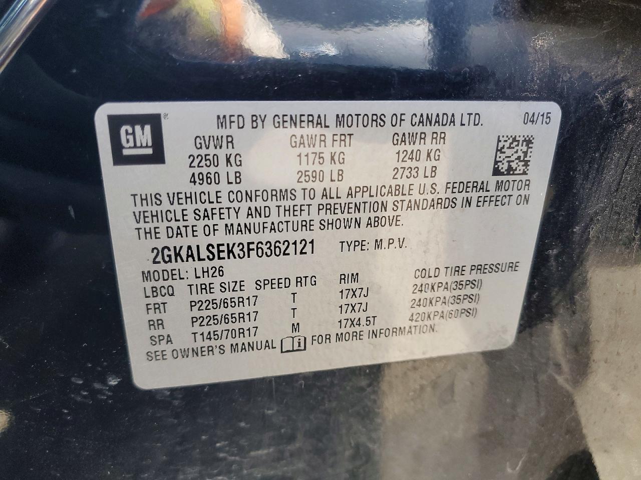 2015 Gmc Terrain Slt Black vin: 2GKALSEK3F6362121