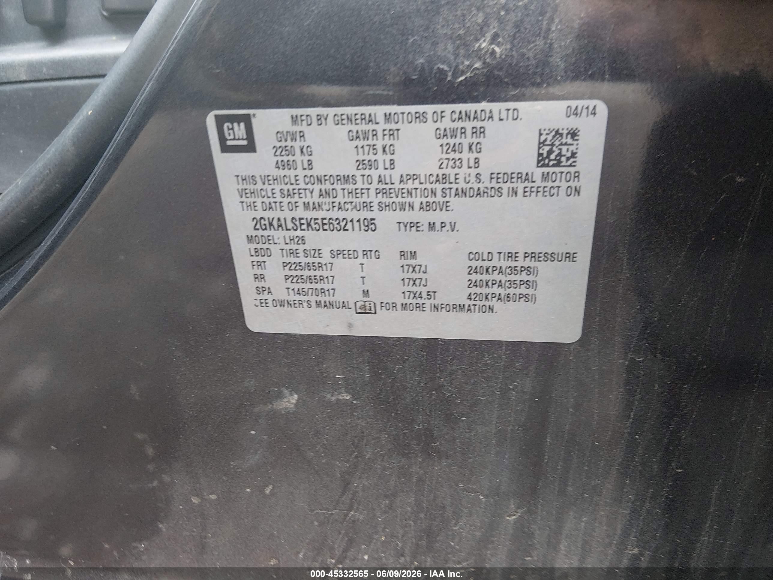 2014 Gmc Terrain Slt-1 Black vin: 2GKALSEK5E6321195