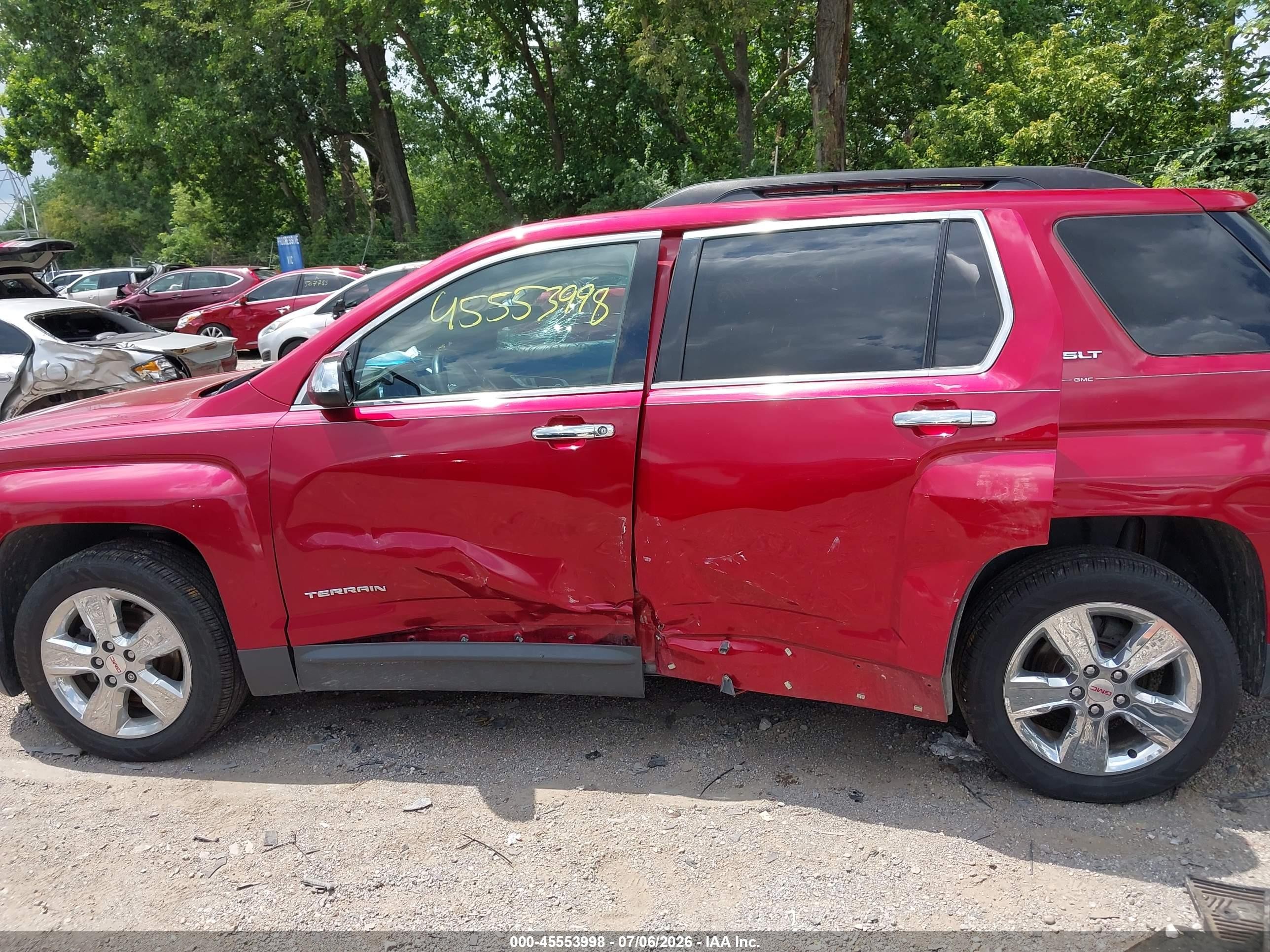 2015 Gmc Terrain Slt-1 Red vin: 2GKALSEK5F6263834