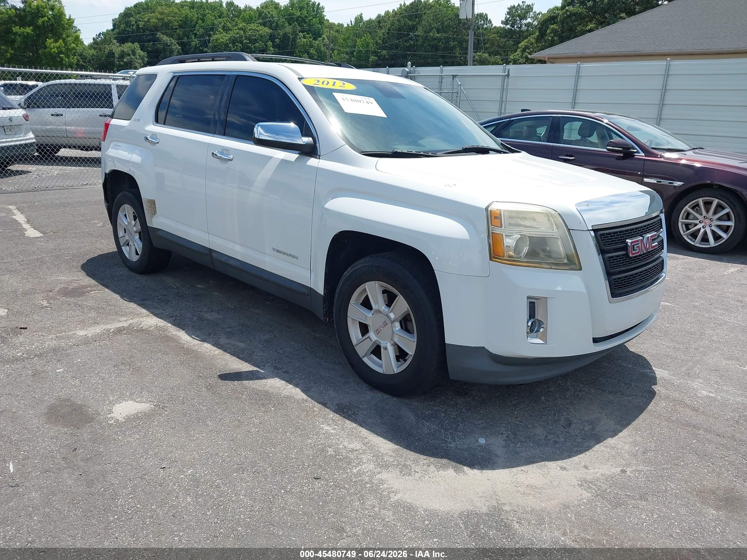 2012 Gmc Terrain Sle-2 White vin: 2GKALSEK6C6168761