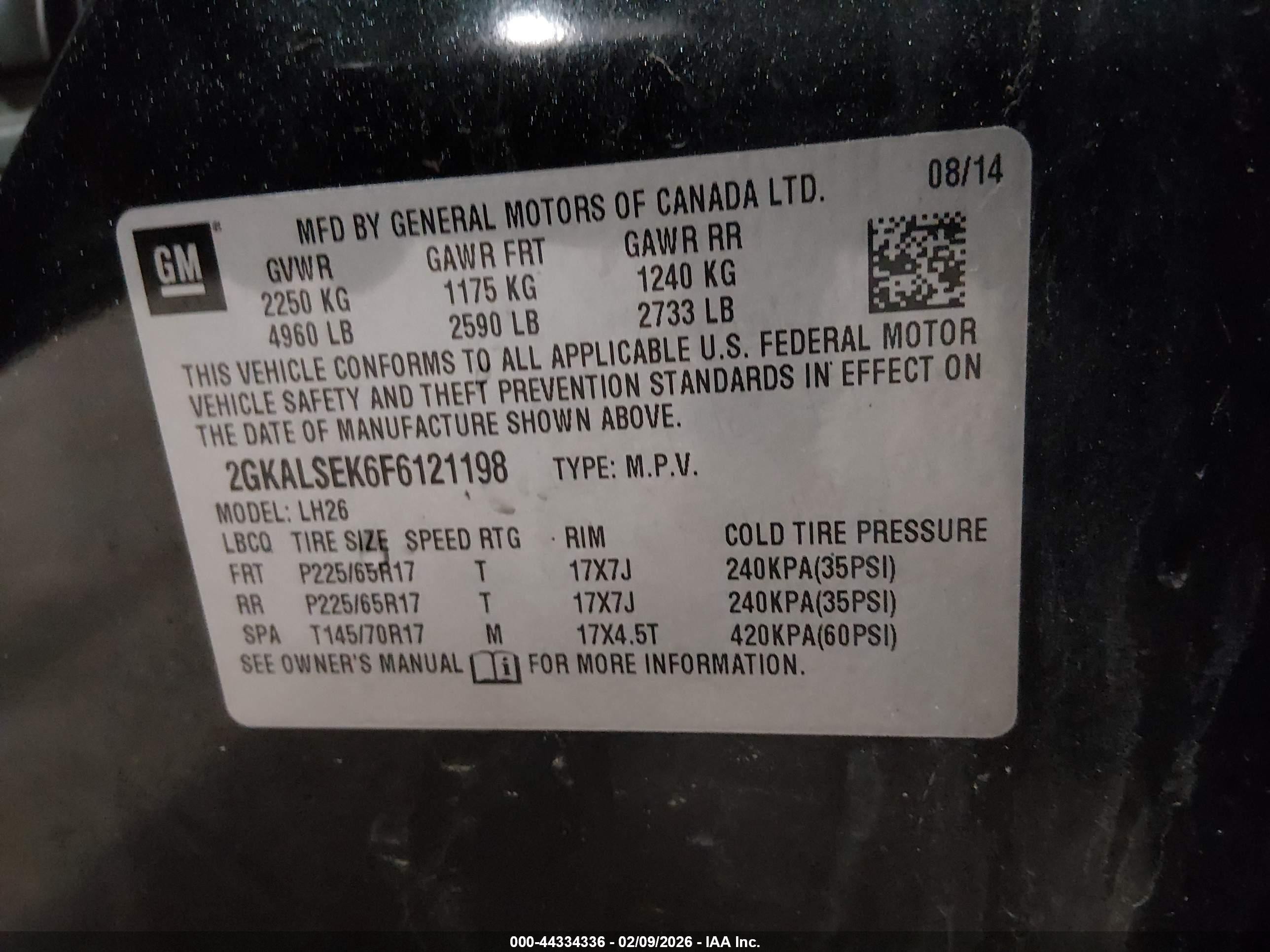 2015 Gmc Terrain Slt-1 Black vin: 2GKALSEK6F6121198