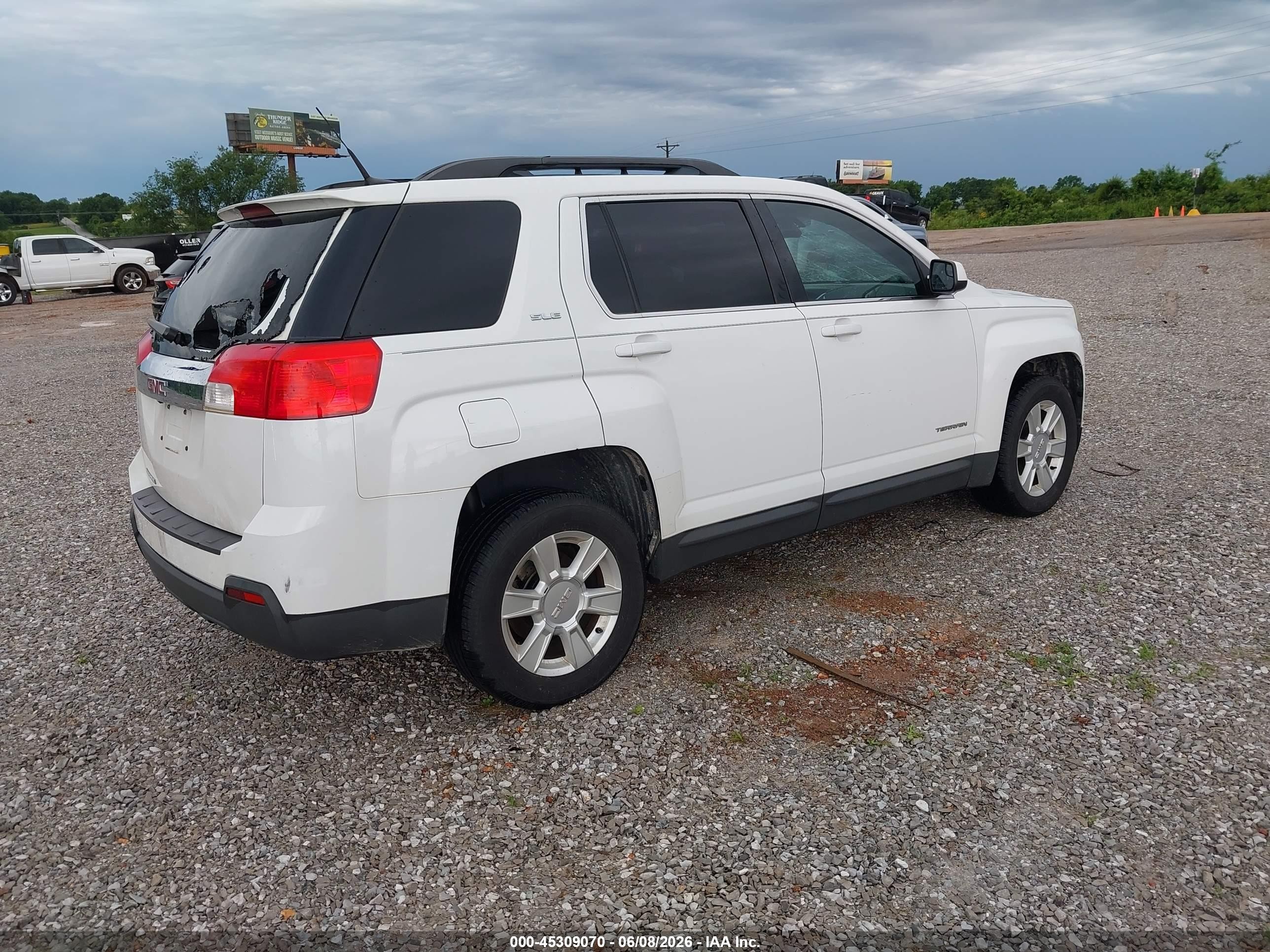 2013 Gmc Terrain Sle-2 White vin: 2GKALSEK7D6117108