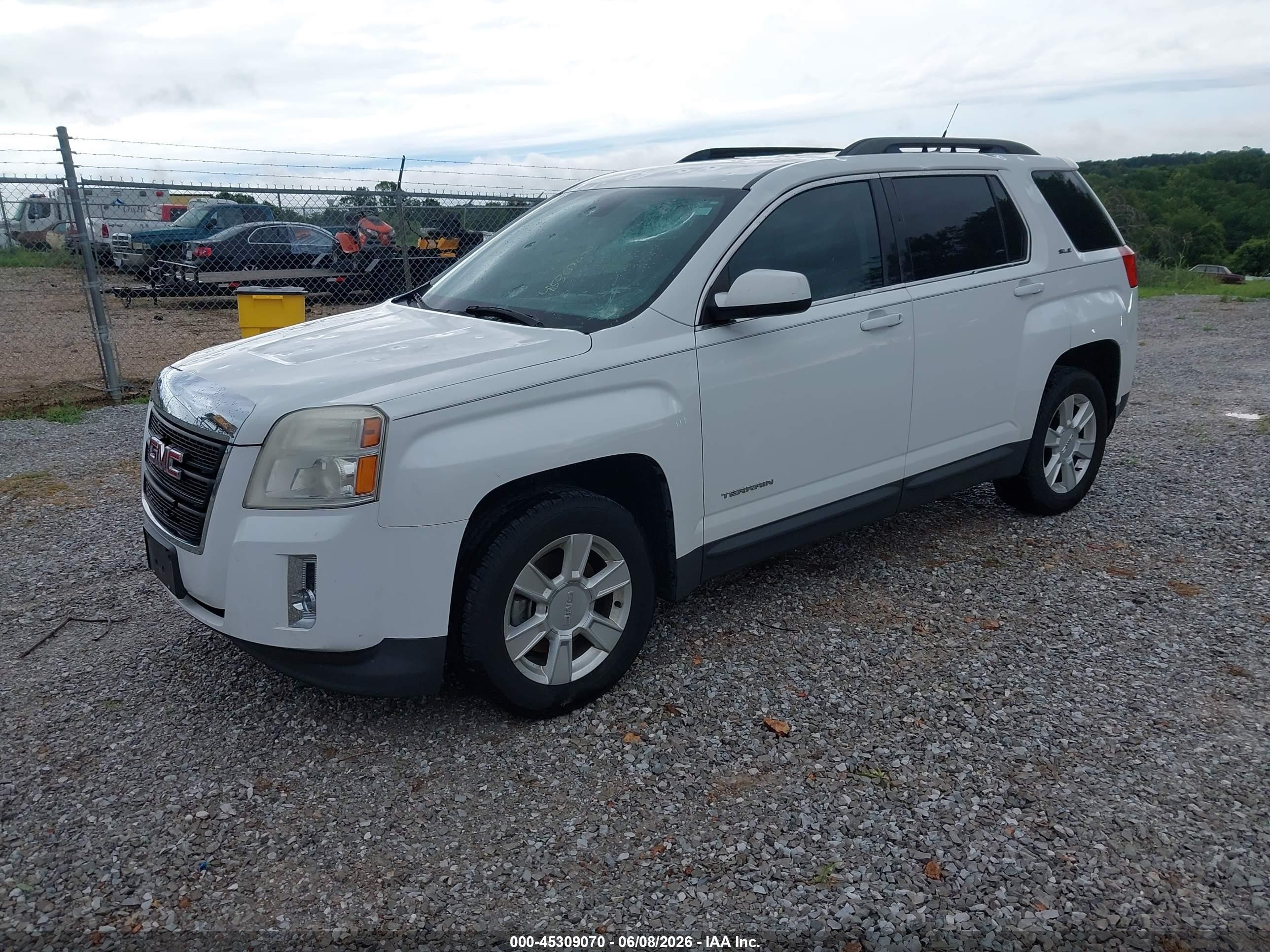 2013 Gmc Terrain Sle-2 White vin: 2GKALSEK7D6117108