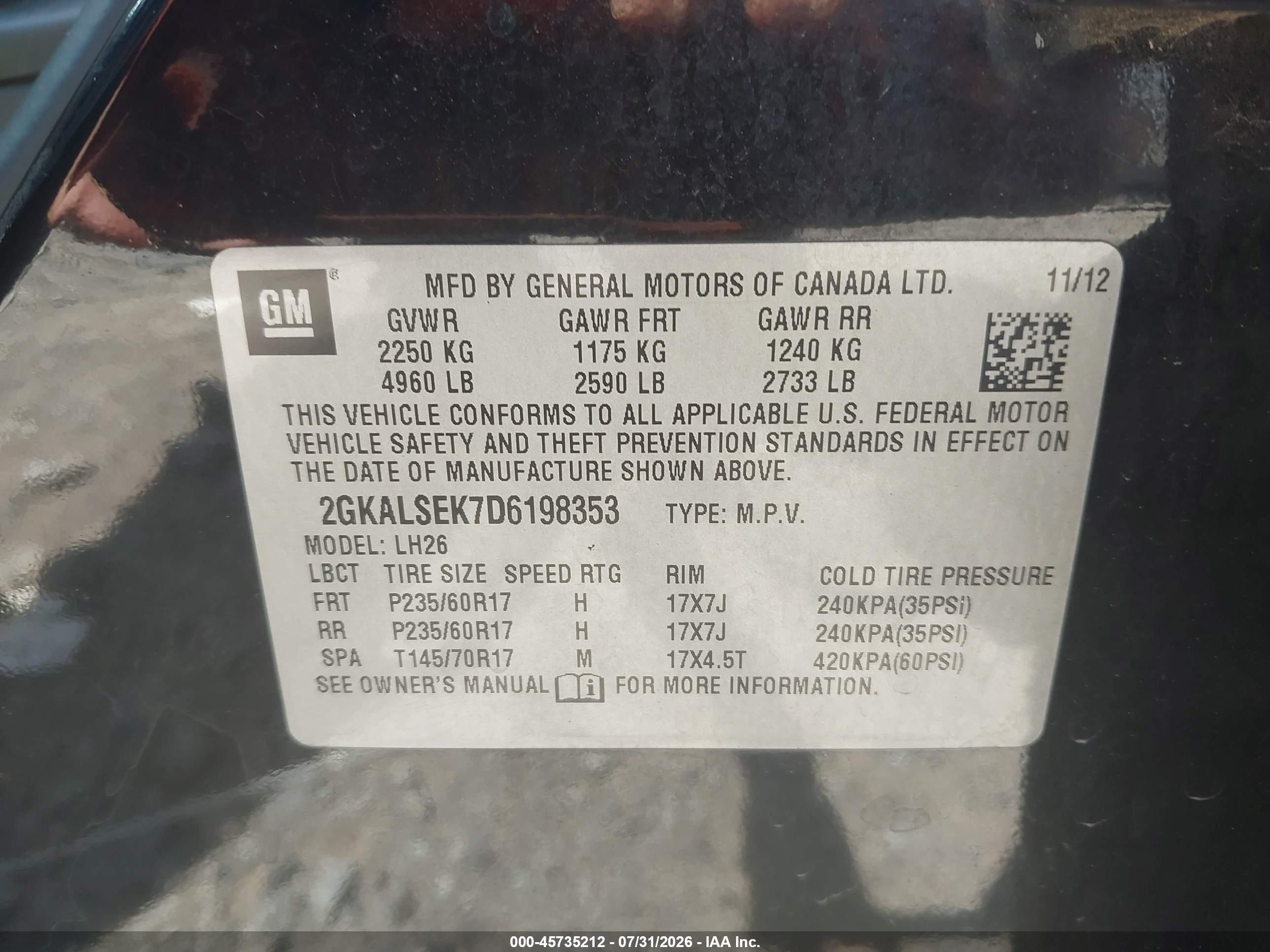 2013 Gmc Terrain Sle-2 Черный vin: 2GKALSEK7D6198353