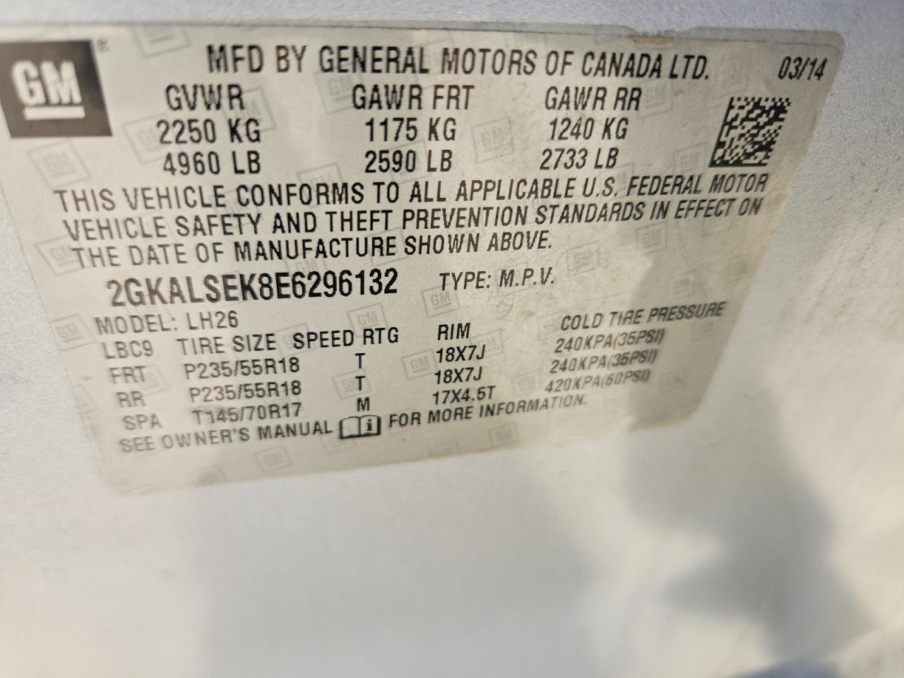 2014 Gmc Terrain Slt Gray vin: 2GKALSEK8E6296132