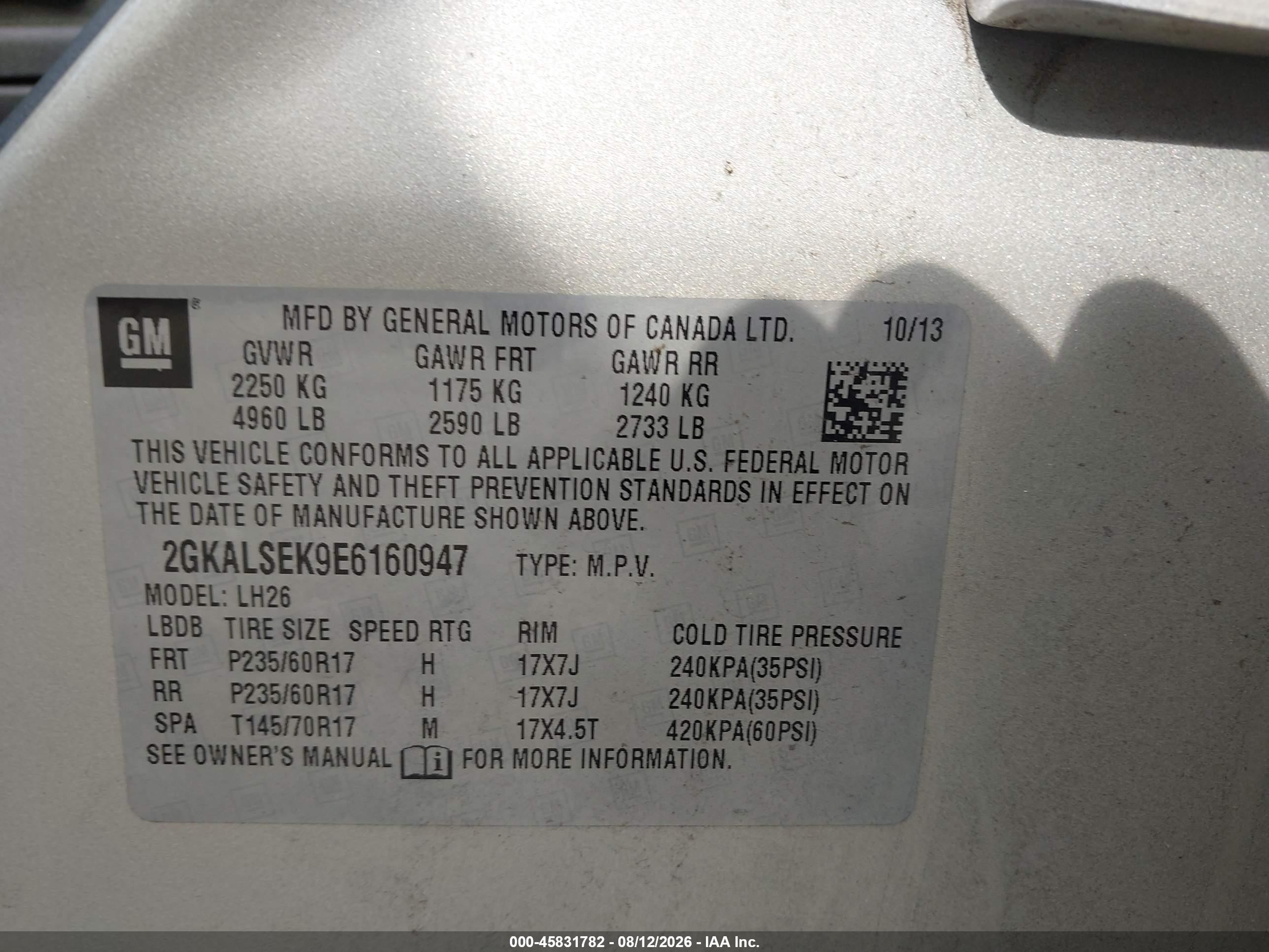 2014 Gmc Terrain Slt-1 Beige vin: 2GKALSEK9E6160947