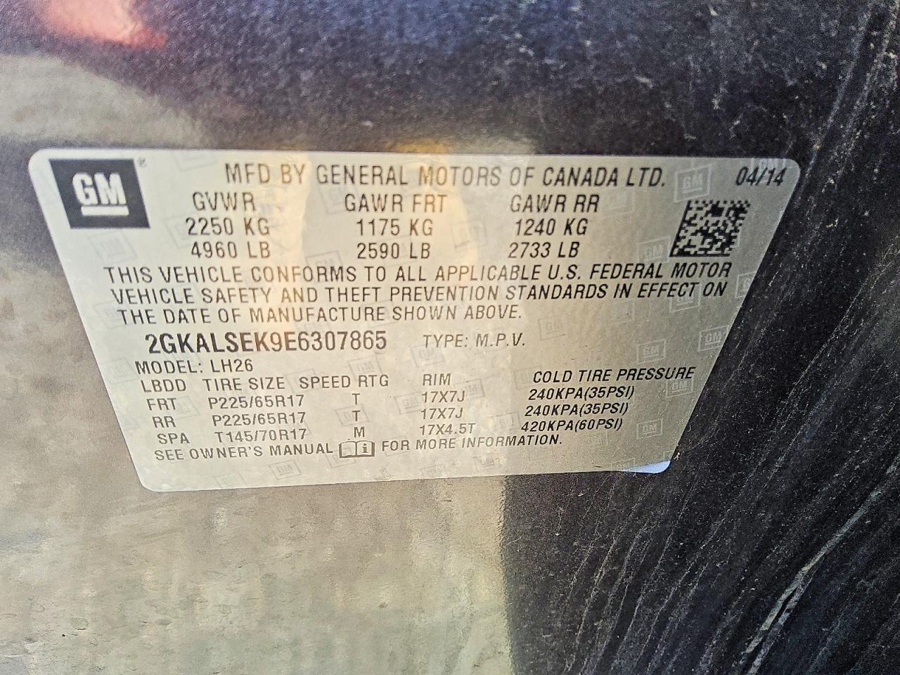 2014 Gmc Terrain Slt Black vin: 2GKALSEK9E6307865