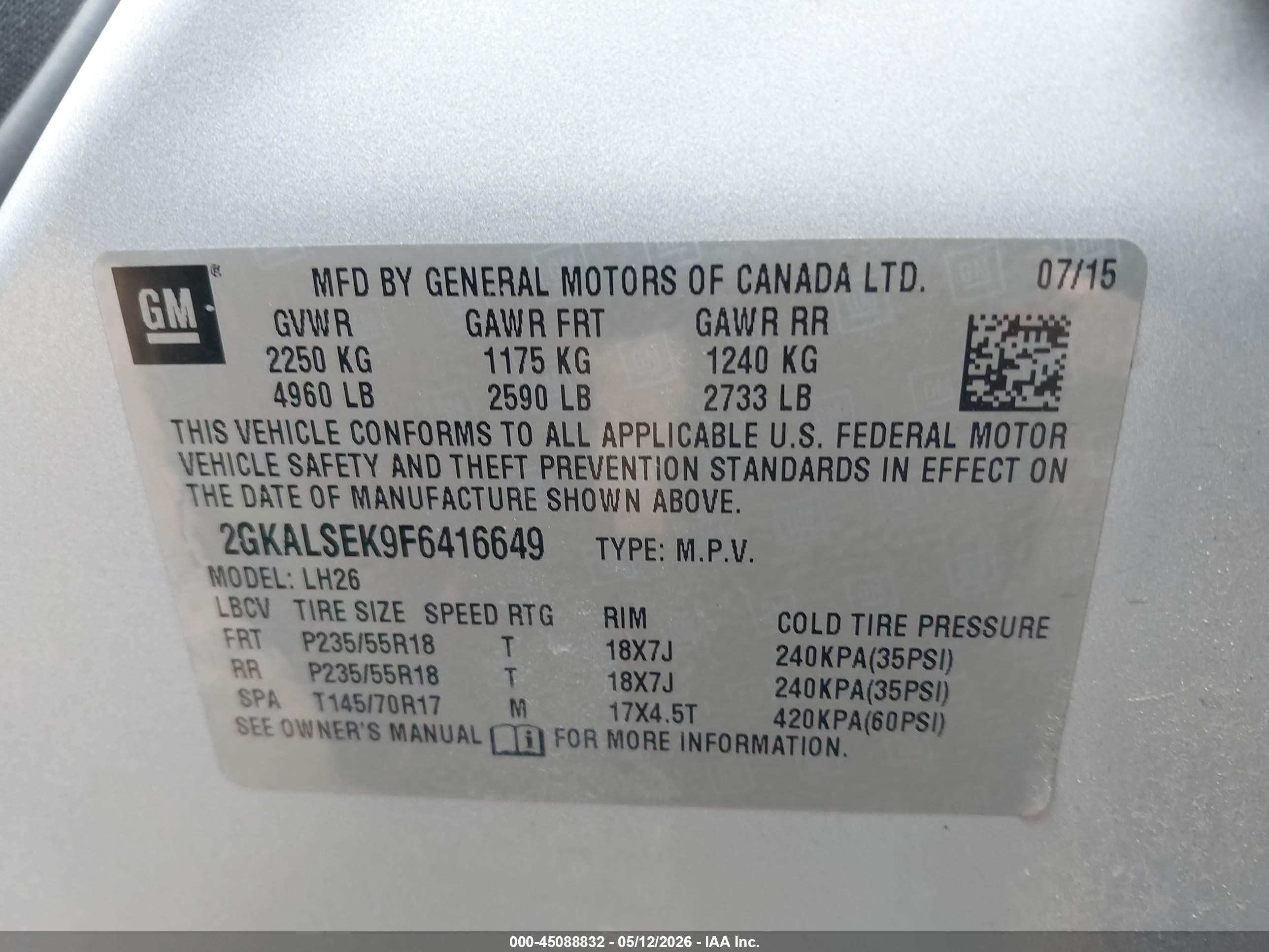 2015 Gmc Terrain Slt-1 Silver vin: 2GKALSEK9F6416649