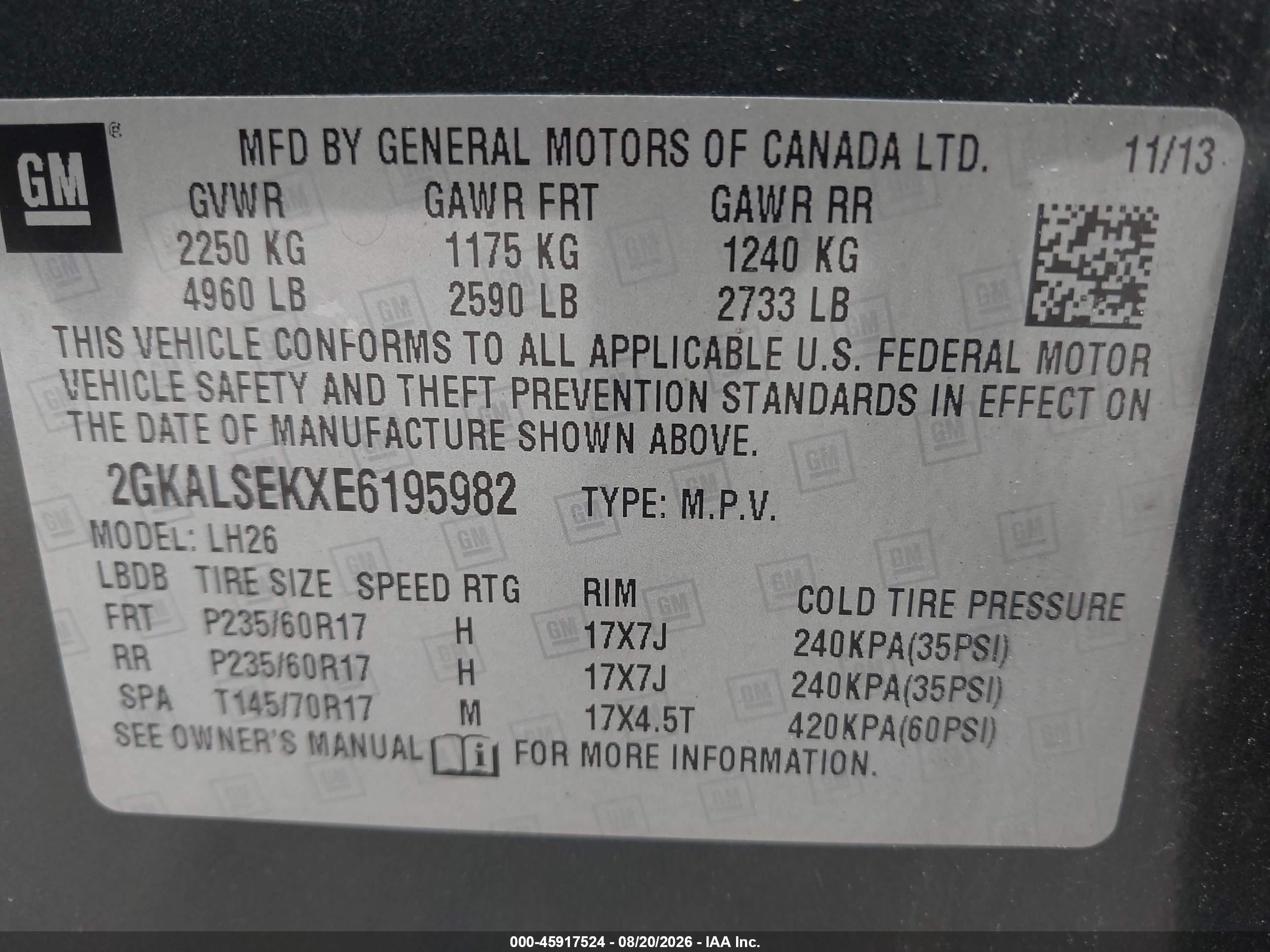 2014 Gmc Terrain Slt-1 Черный vin: 2GKALSEKXE6195982