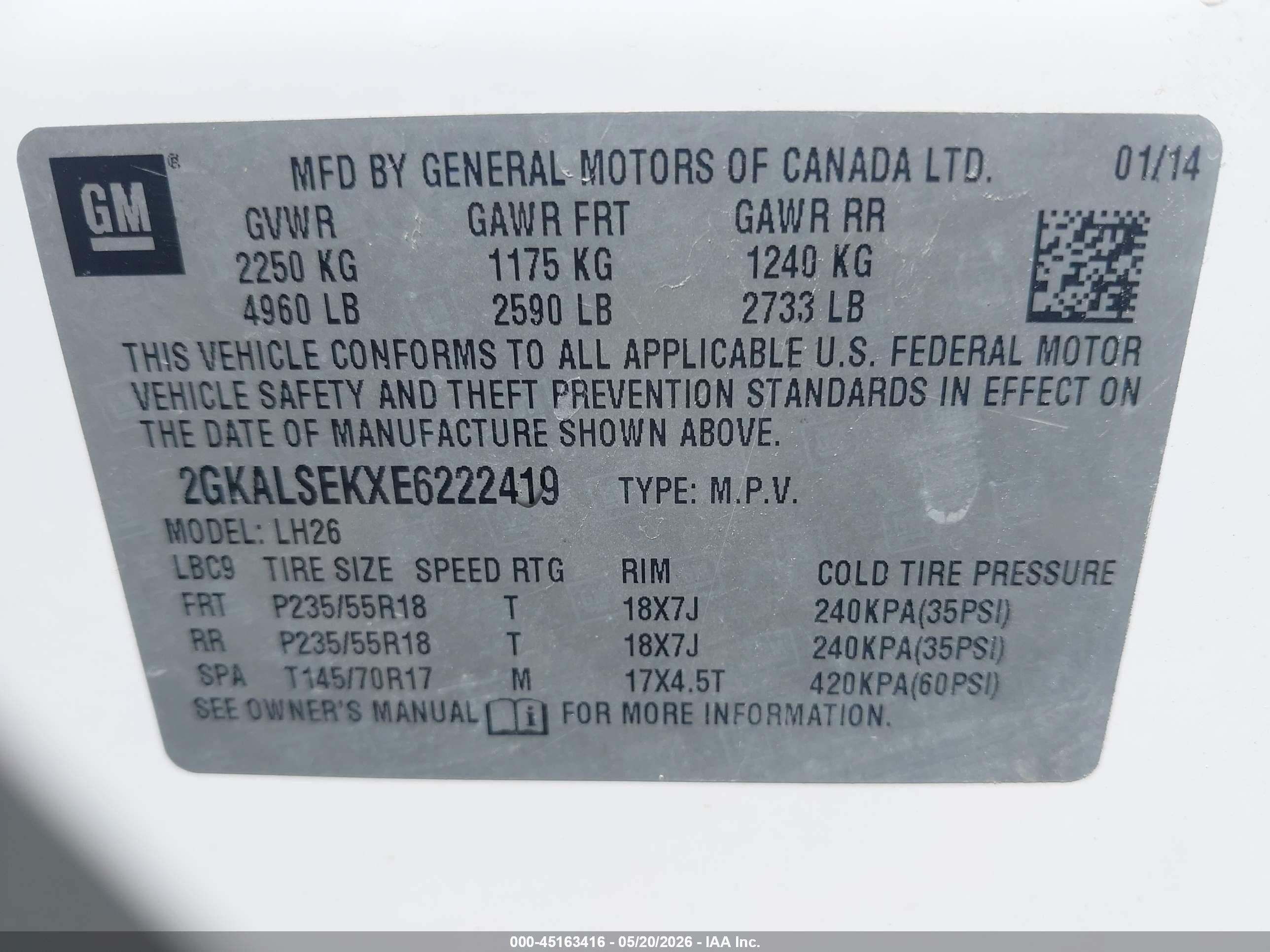 2014 Gmc Terrain Slt-1 White vin: 2GKALSEKXE6222419