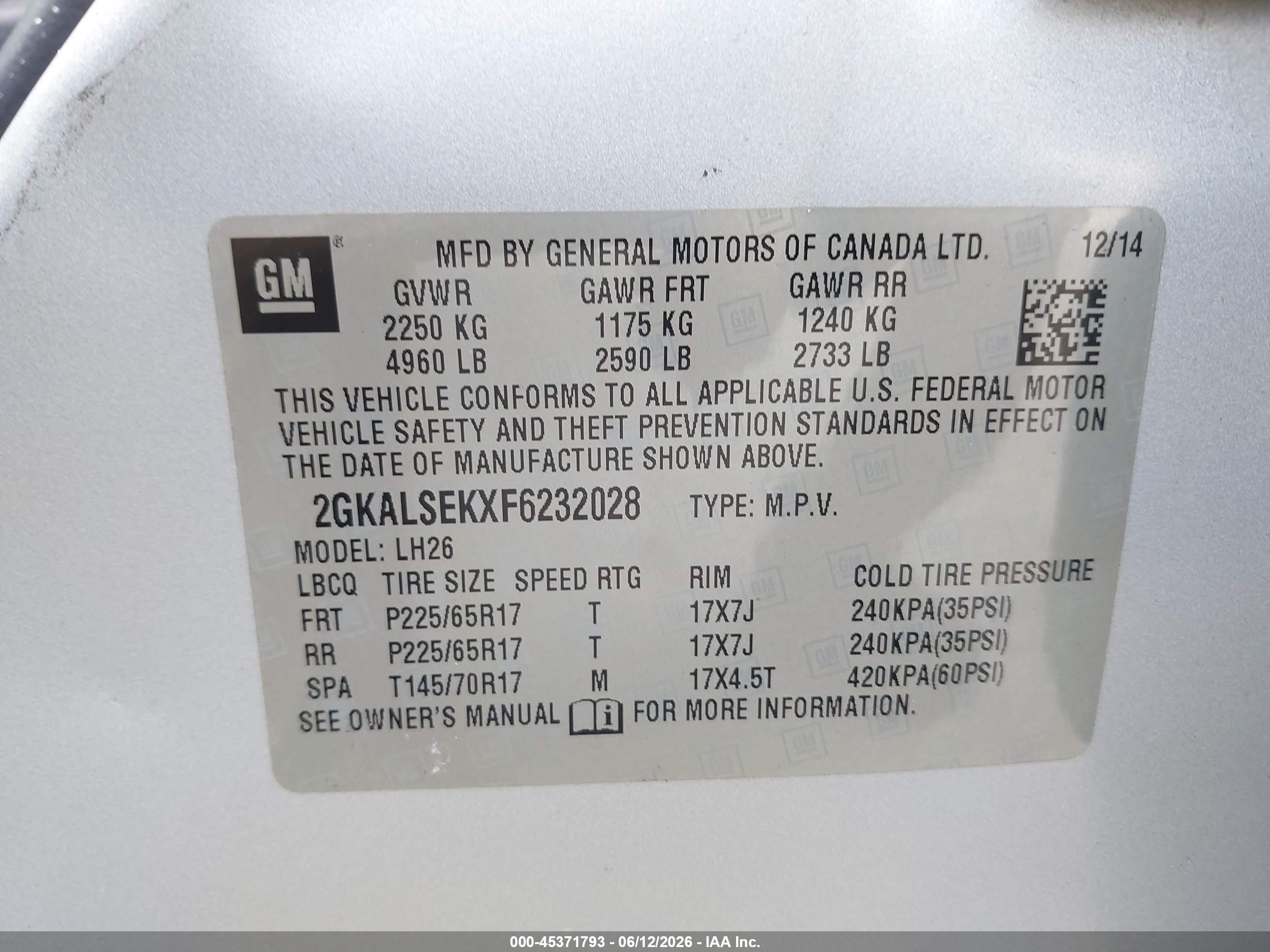 2015 Gmc Terrain Slt-1 Silver vin: 2GKALSEKXF6232028