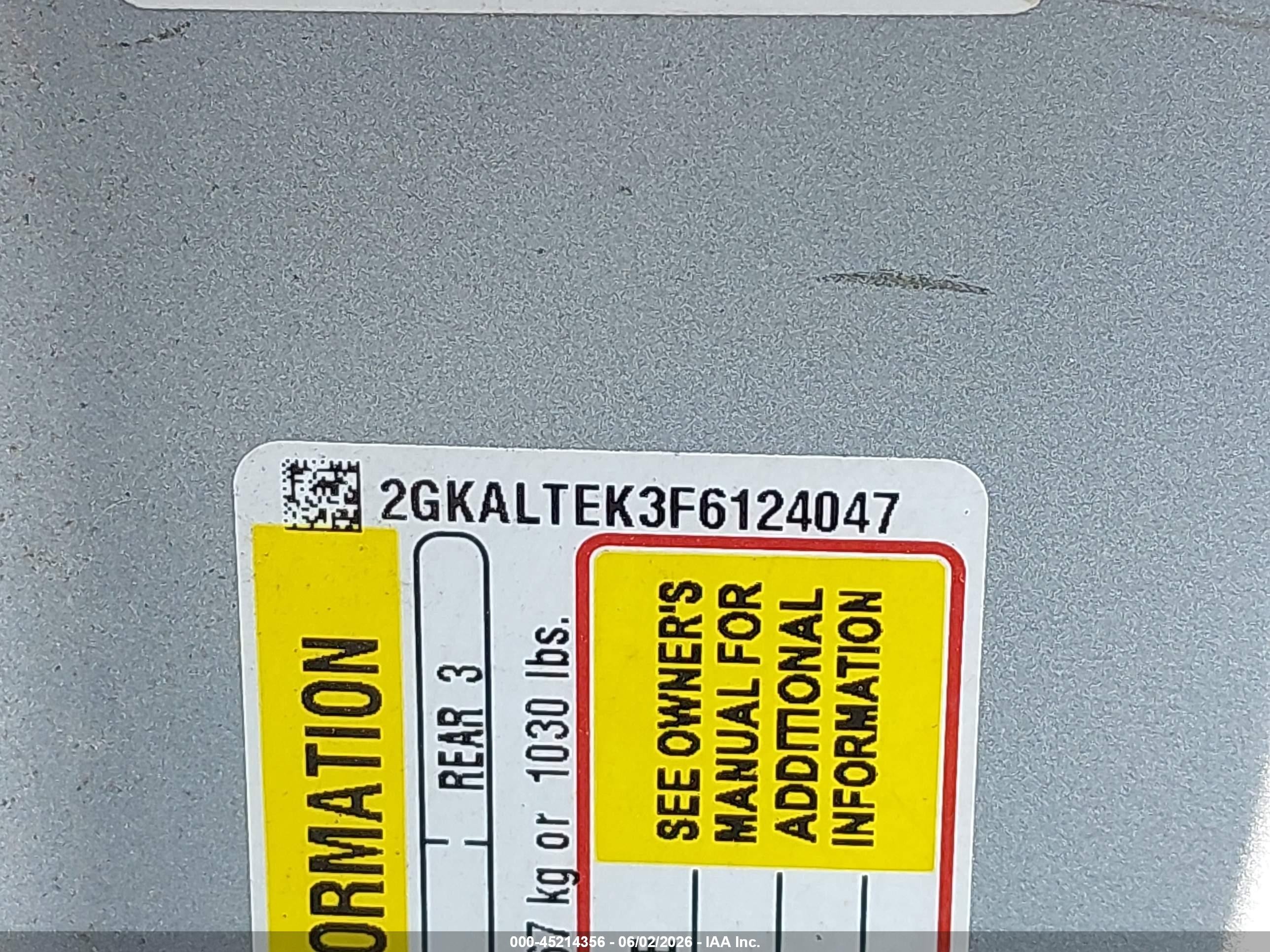 2015 Gmc Terrain Slt-2 Silver vin: 2GKALTEK3F6124047