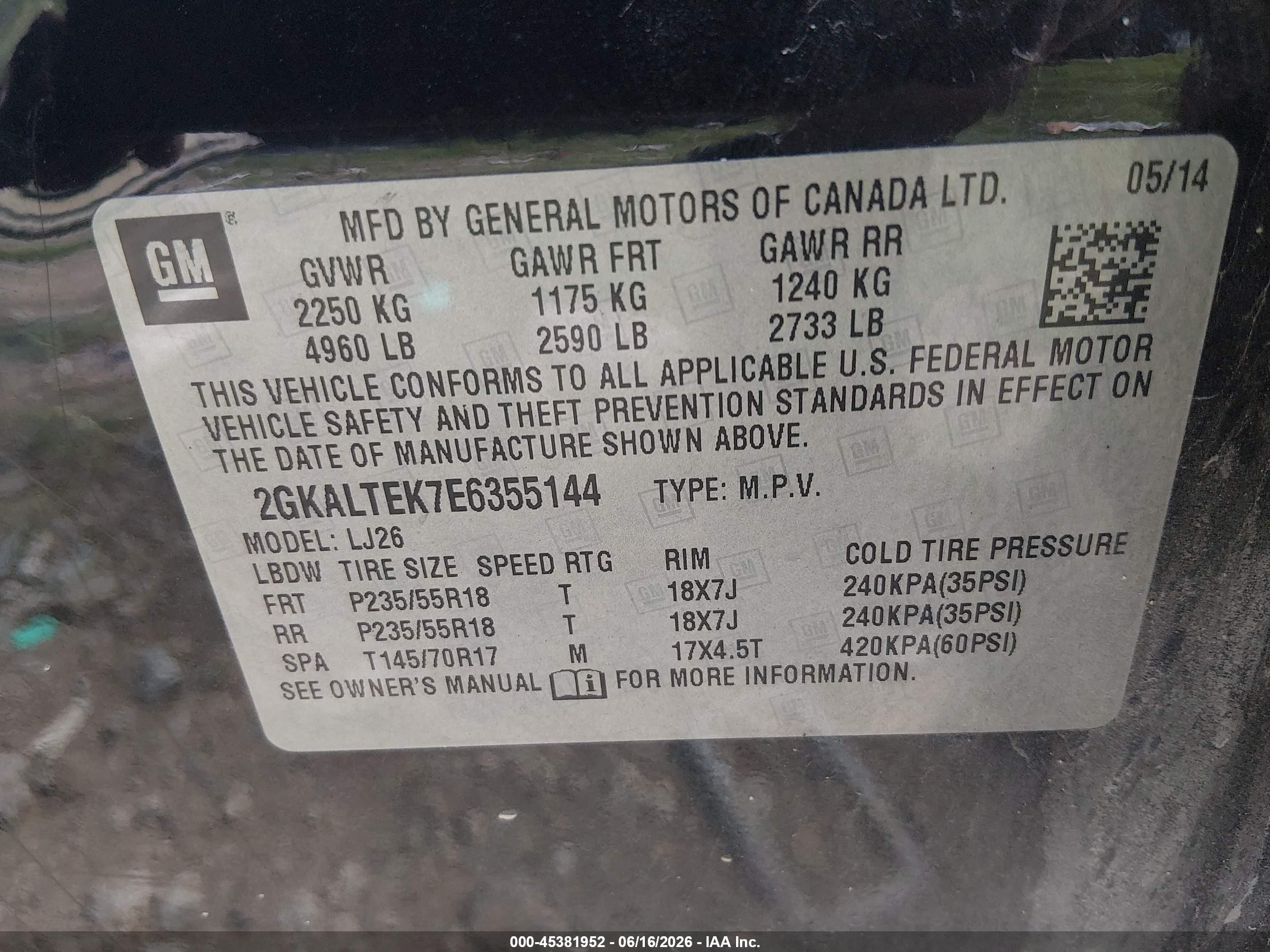 2014 Gmc Terrain Slt-2 Black vin: 2GKALTEK7E6355144