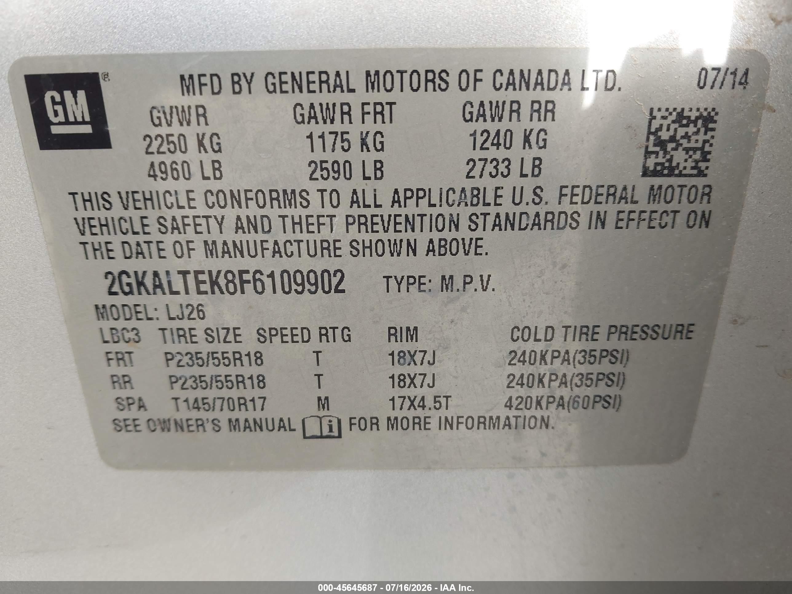 2015 Gmc Terrain Slt-2 Silver vin: 2GKALTEK8F6109902