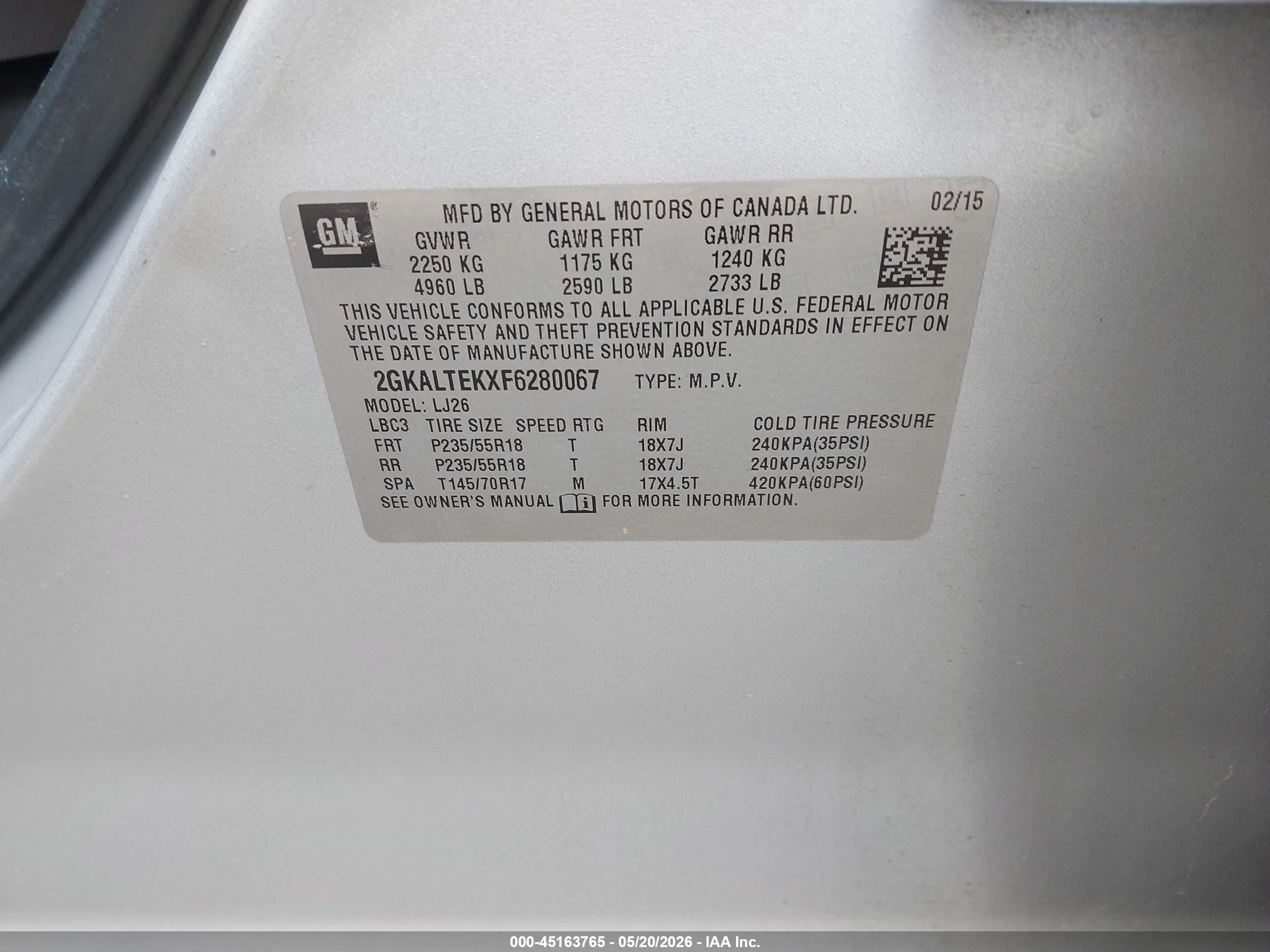 2015 Gmc Terrain Slt-2 Silver vin: 2GKALTEKXF6280067