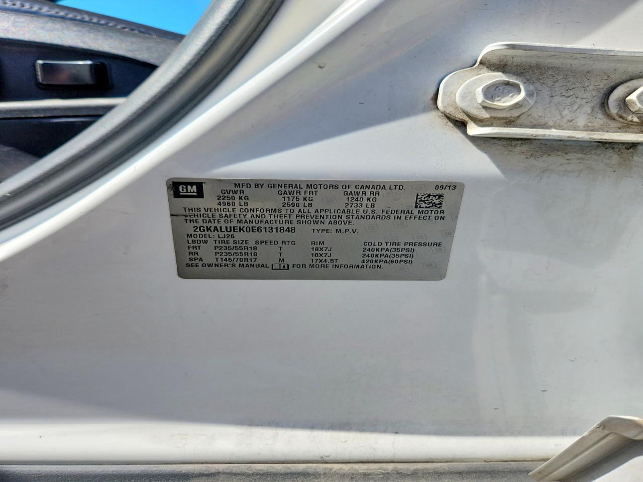 2014 Gmc Terrain Denali White vin: 2GKALUEK0E6131848