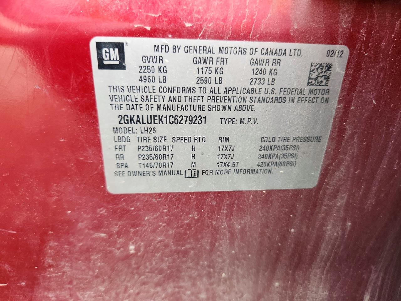 2012 Gmc Terrain Slt Maroon vin: 2GKALUEK1C6279231