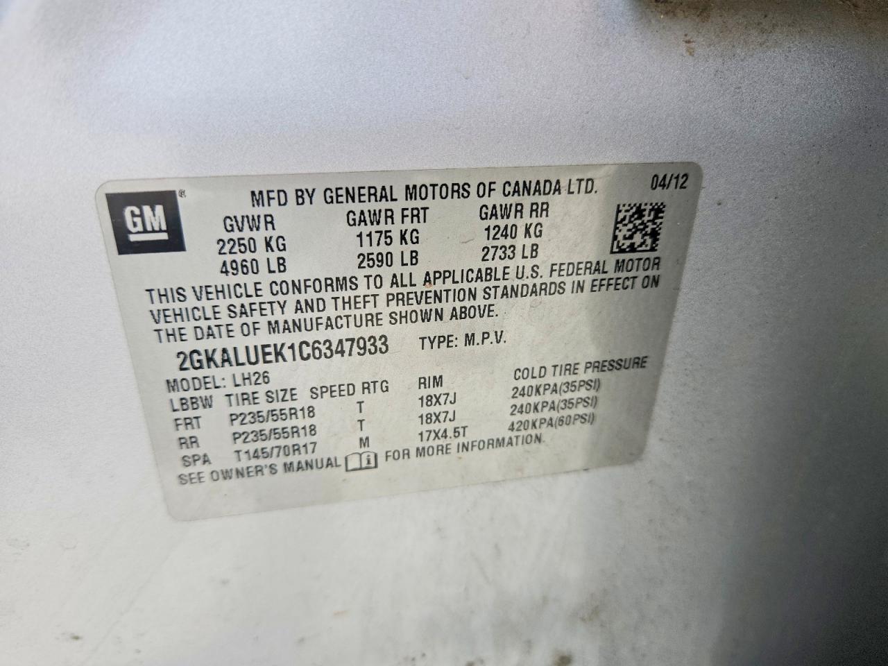 2012 Gmc Terrain Slt Silver vin: 2GKALUEK1C6347933