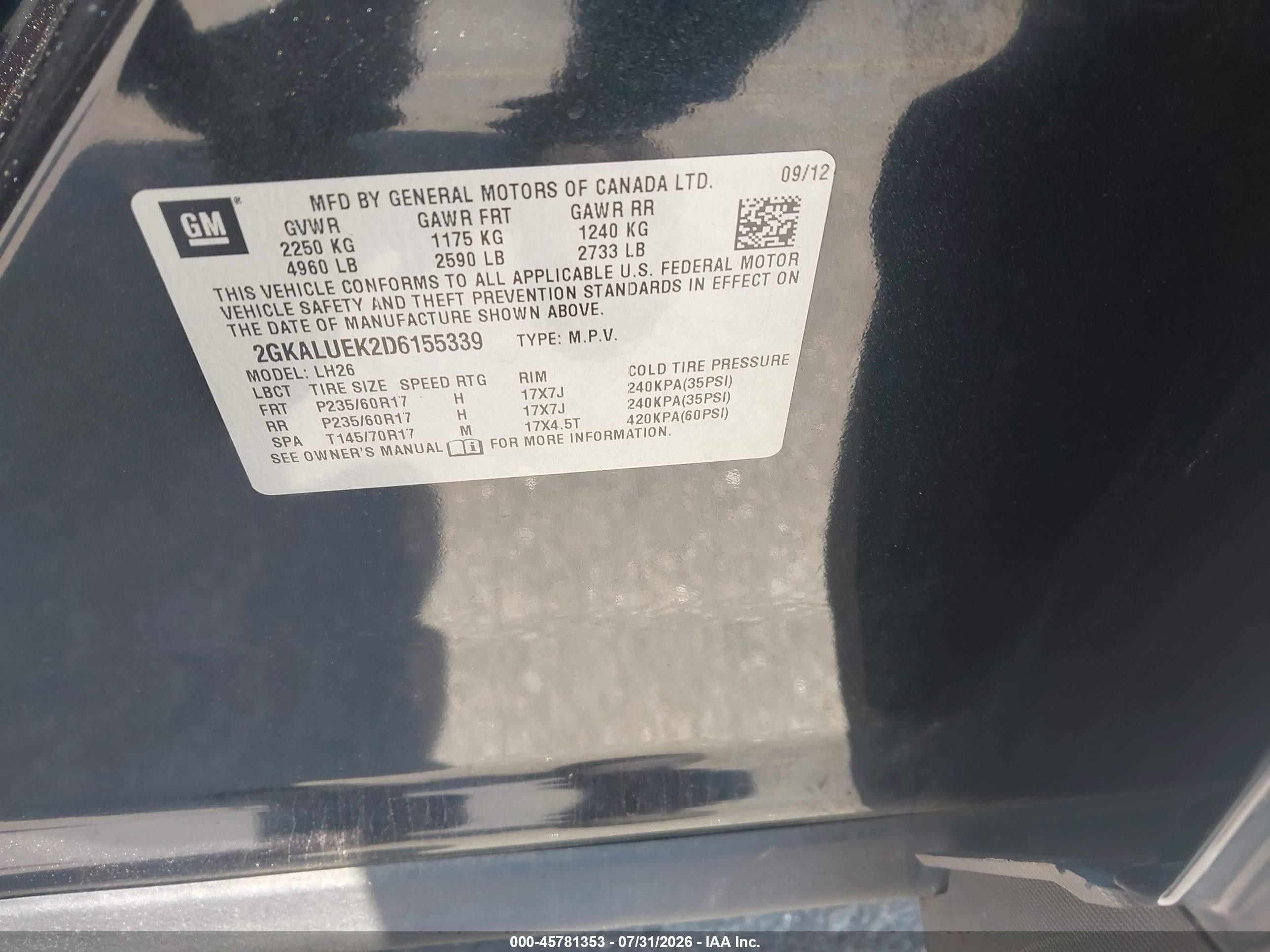 2013 Gmc Terrain Slt-1 Black vin: 2GKALUEK2D6155339