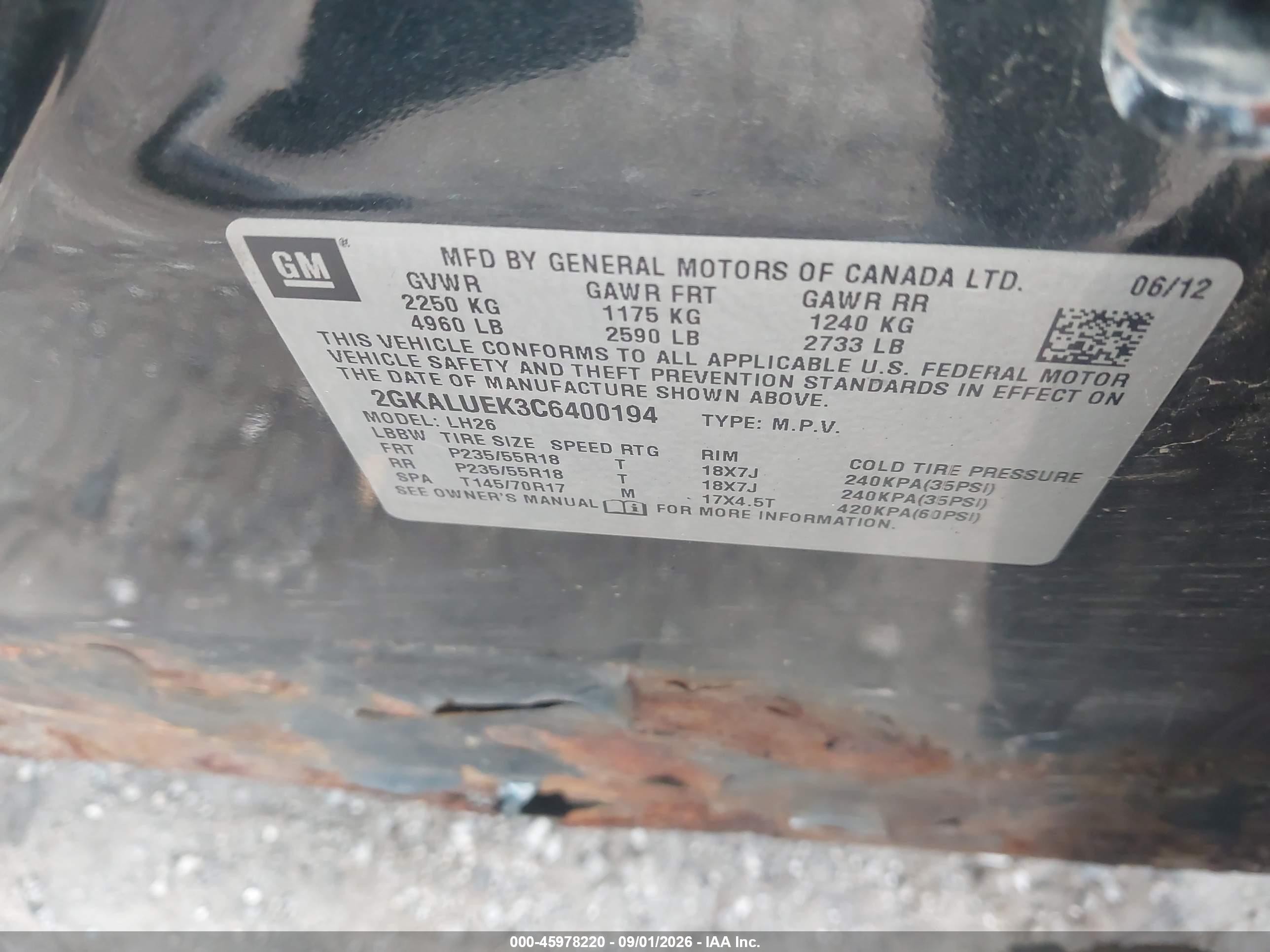 2012 Gmc Terrain Slt-1 Gray vin: 2GKALUEK3C6400194