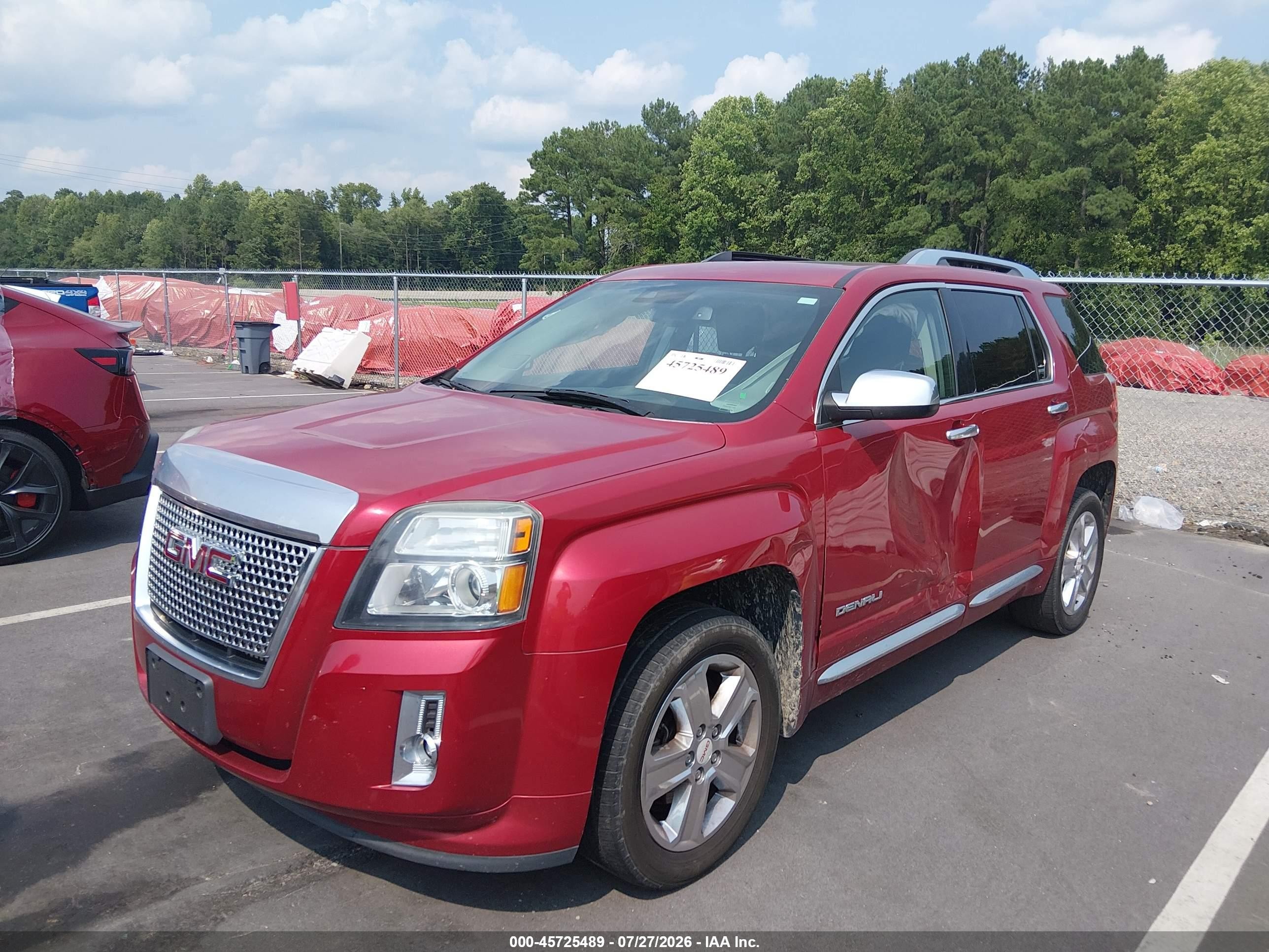 2015 Gmc Terrain Denali Red vin: 2GKALUEK3F6204129