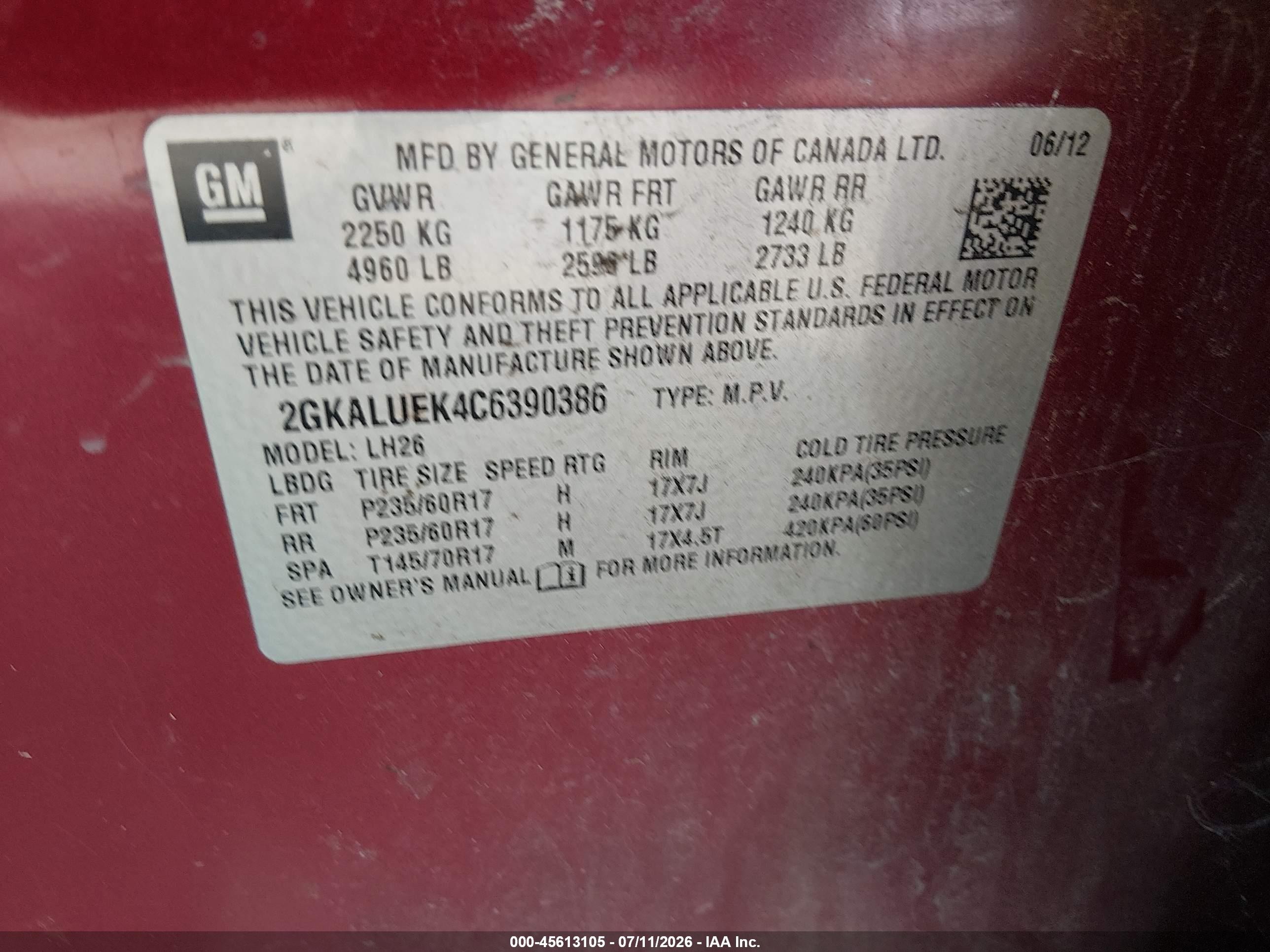 2012 Gmc Terrain Slt-1 Red vin: 2GKALUEK4C6390386