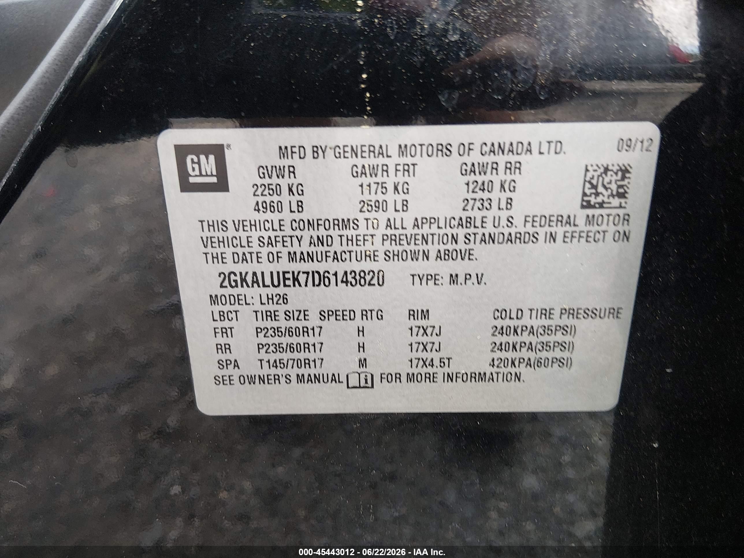 2013 Gmc Terrain Slt-1 Black vin: 2GKALUEK7D6143820