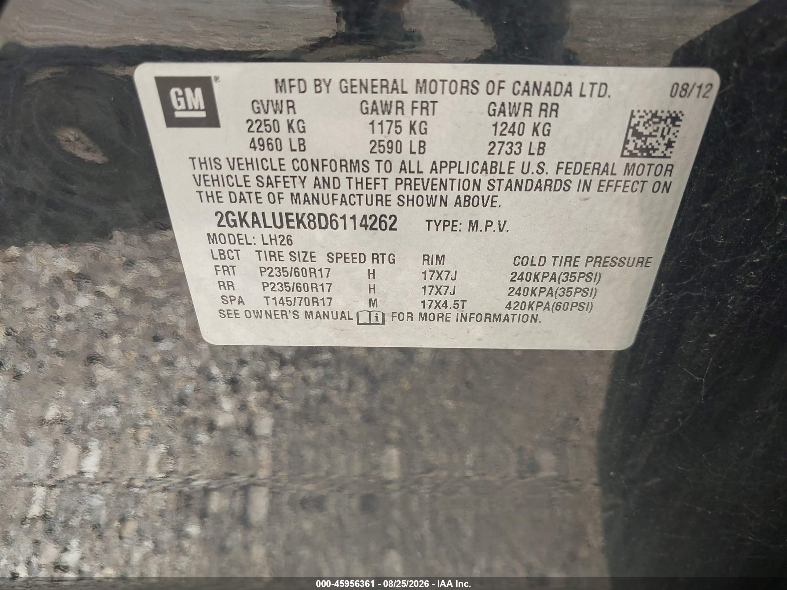 2013 Gmc Terrain Slt-1 Черный vin: 2GKALUEK8D6114262