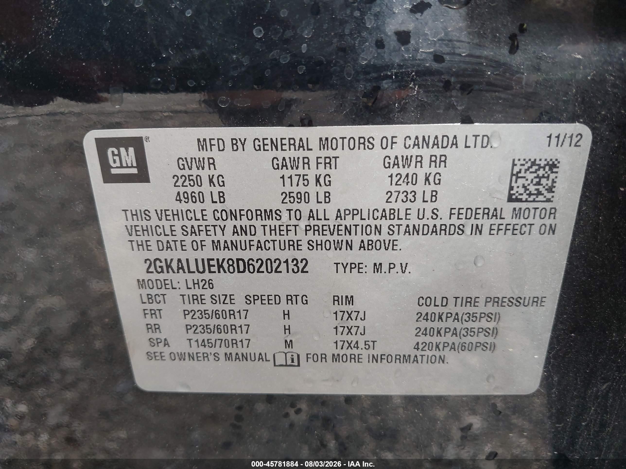 2013 Gmc Terrain Slt-1 Черный vin: 2GKALUEK8D6202132