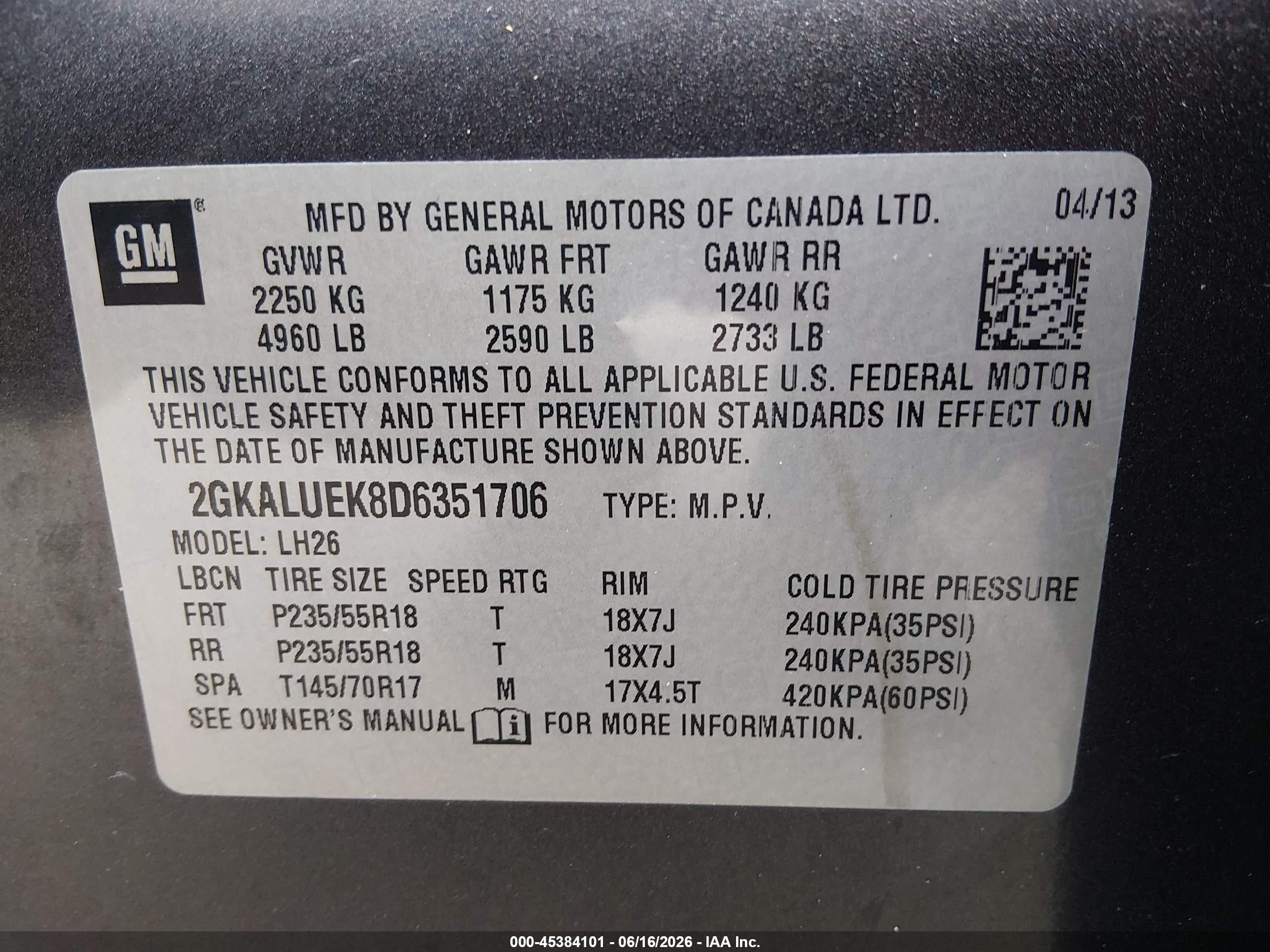 2013 Gmc Terrain Slt-1 Black vin: 2GKALUEK8D6351706