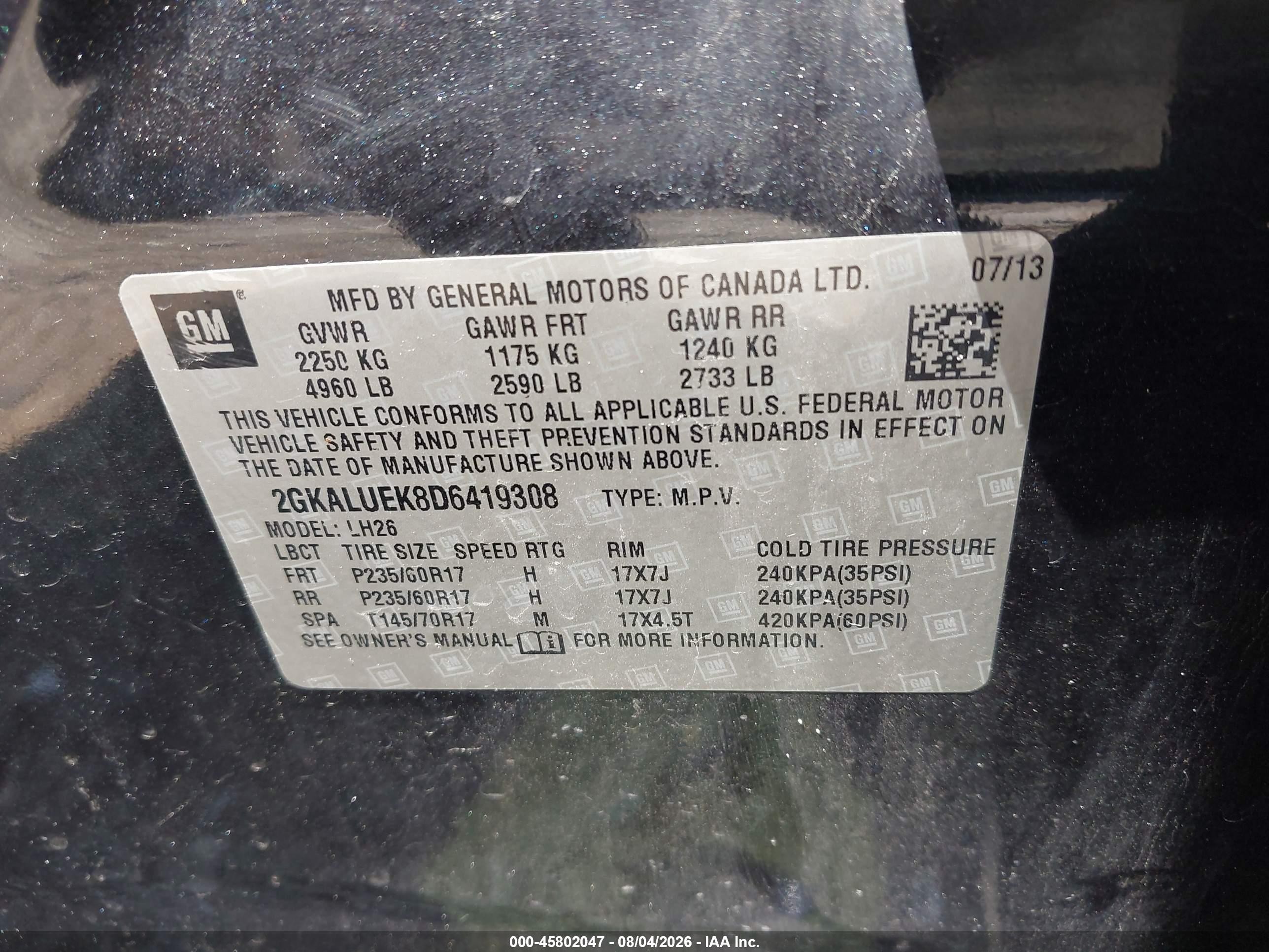 2013 Gmc Terrain Slt-1 Black vin: 2GKALUEK8D6419308