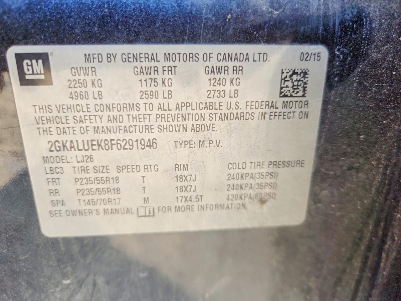 2015 Gmc Terrain Denali Черный vin: 2GKALUEK8F6291946