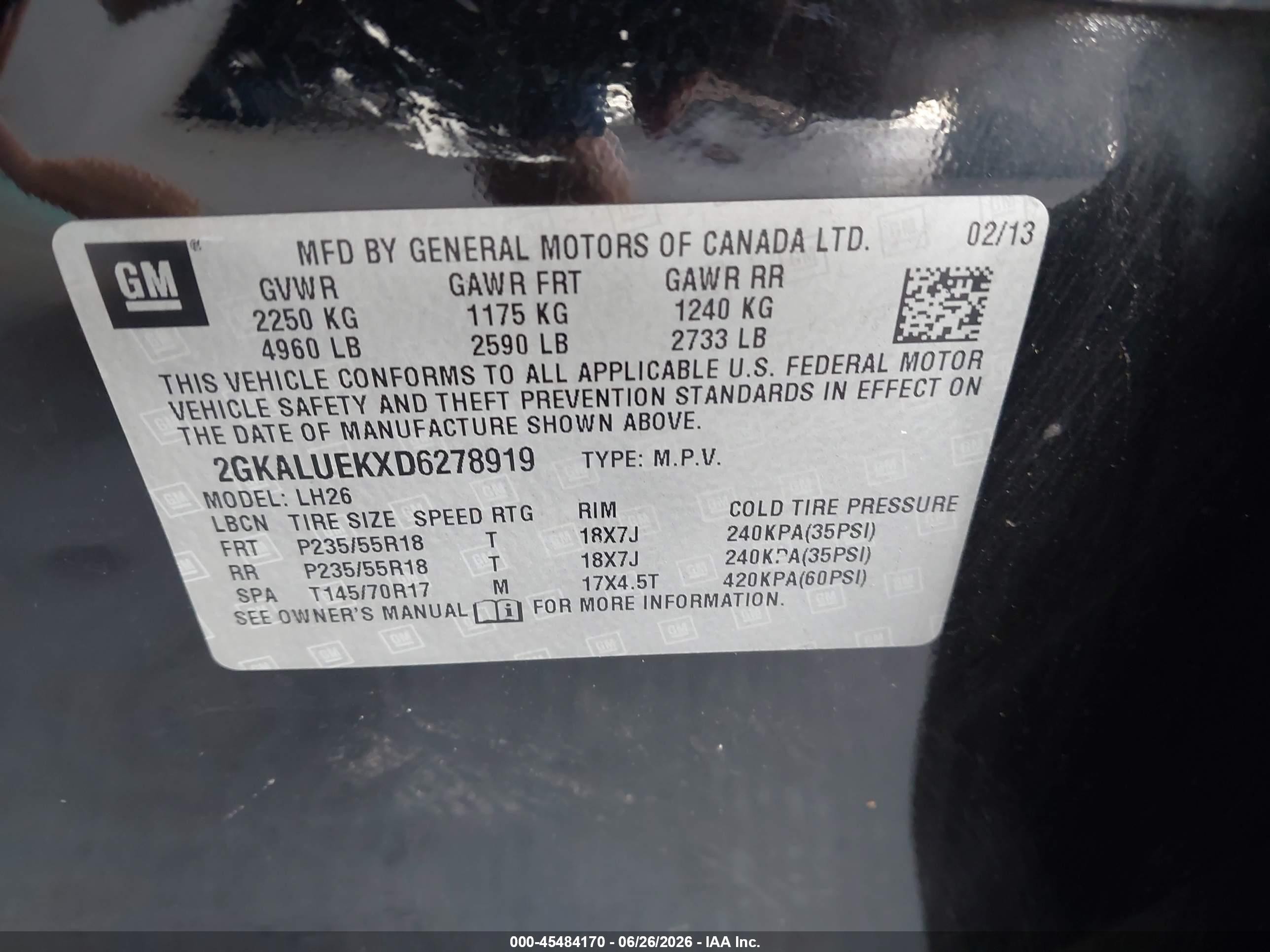 2013 Gmc Terrain Slt-1 Black vin: 2GKALUEKXD6278919