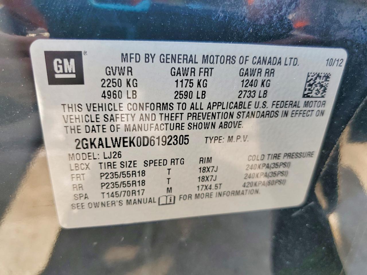 2013 Gmc Terrain Slt Black vin: 2GKALWEK0D6192305