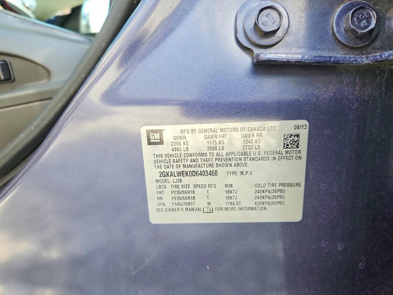 2013 Gmc Terrain Slt Blue vin: 2GKALWEK0D6403468