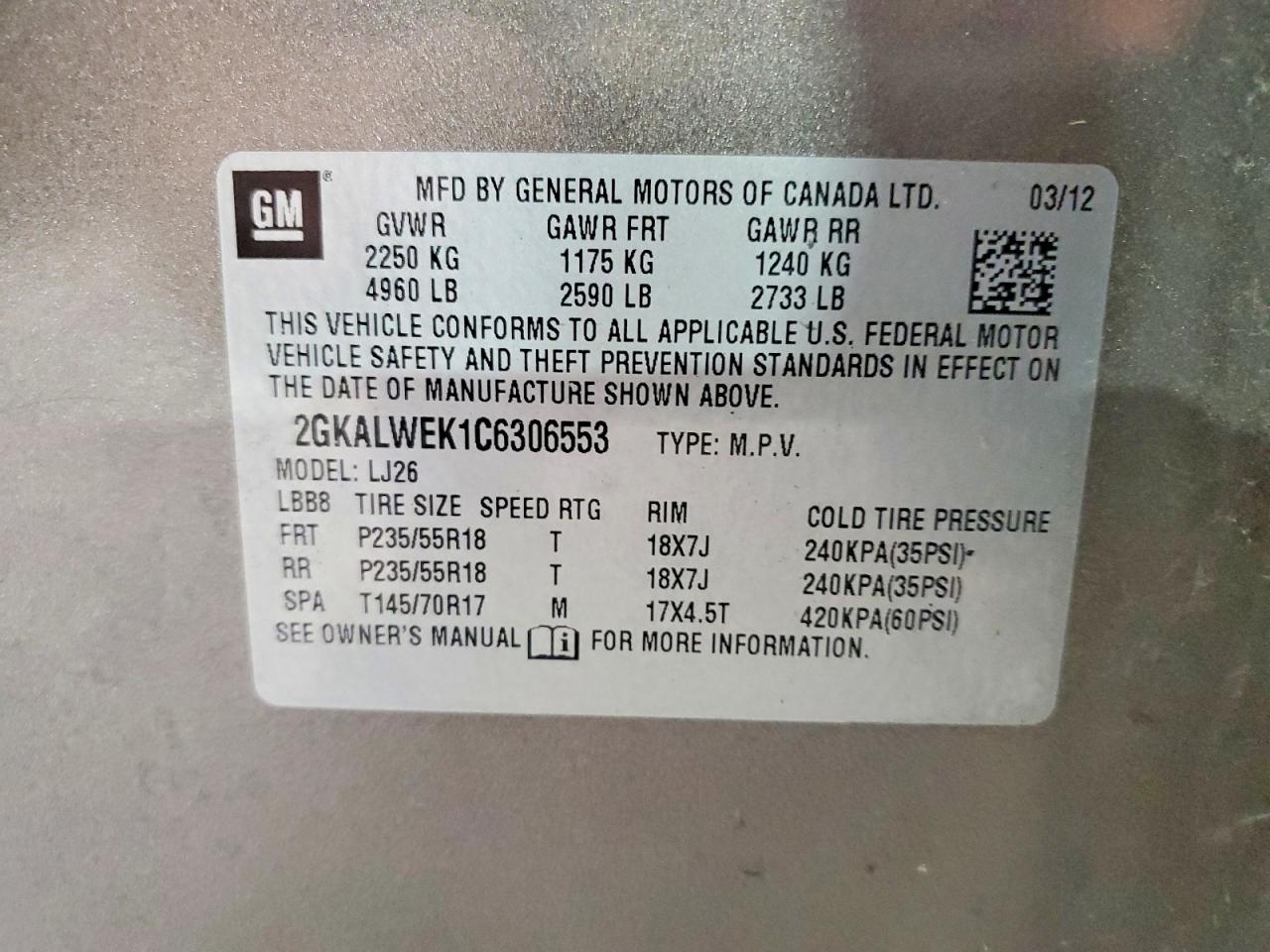 2012 Gmc Terrain Slt Tan vin: 2GKALWEK1C6306553