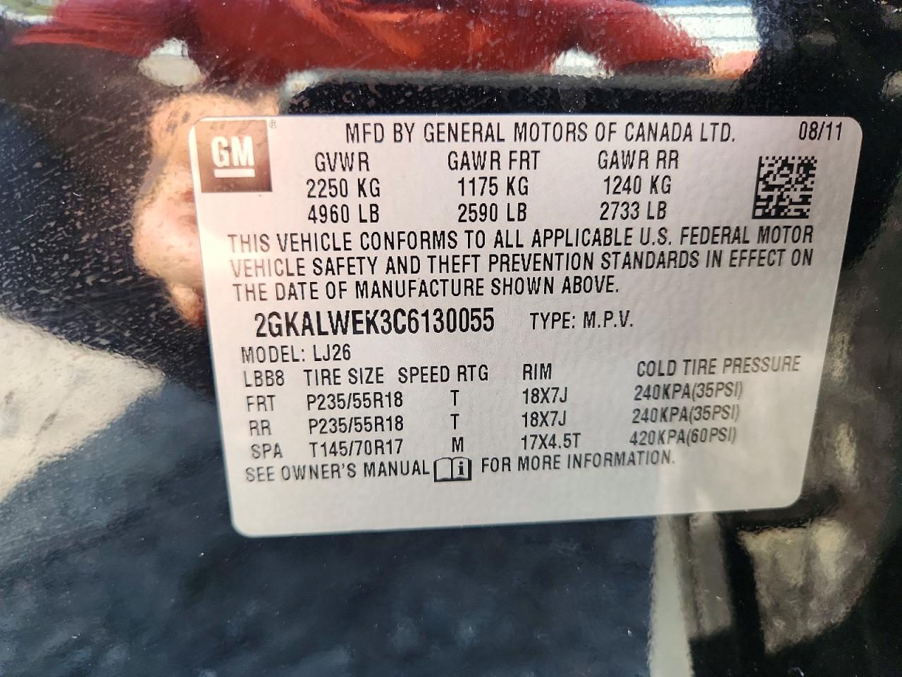 2012 Gmc Terrain Slt Black vin: 2GKALWEK3C6130055