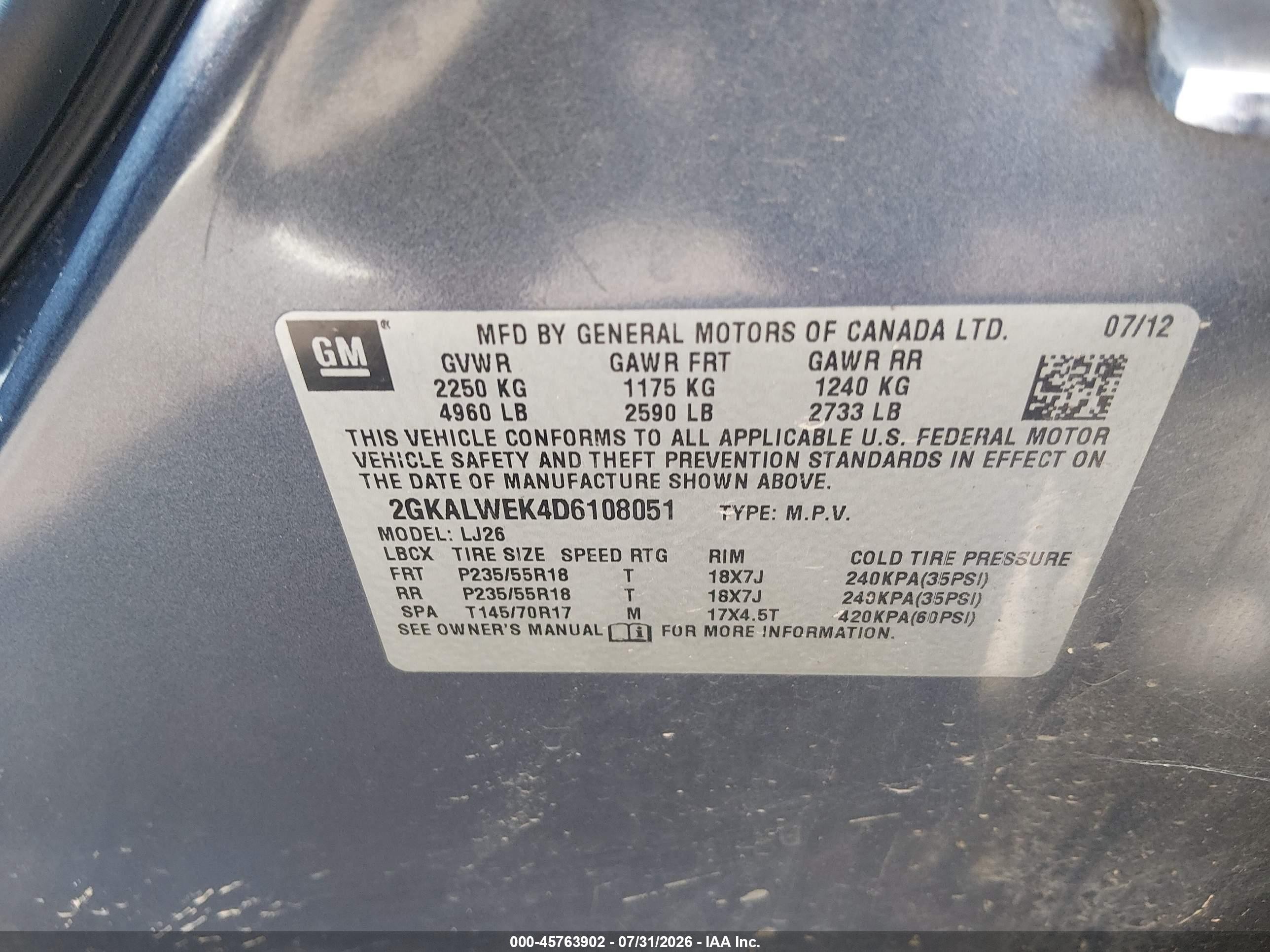 2013 Gmc Terrain Slt-2 Синий vin: 2GKALWEK4D6108051
