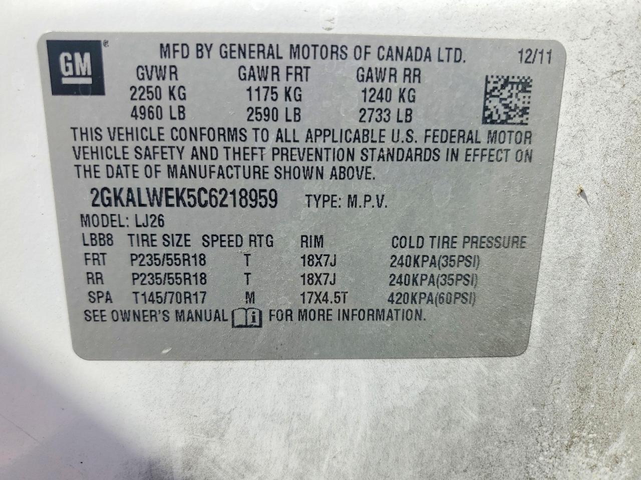 2012 Gmc Terrain Slt Белый vin: 2GKALWEK5C6218959