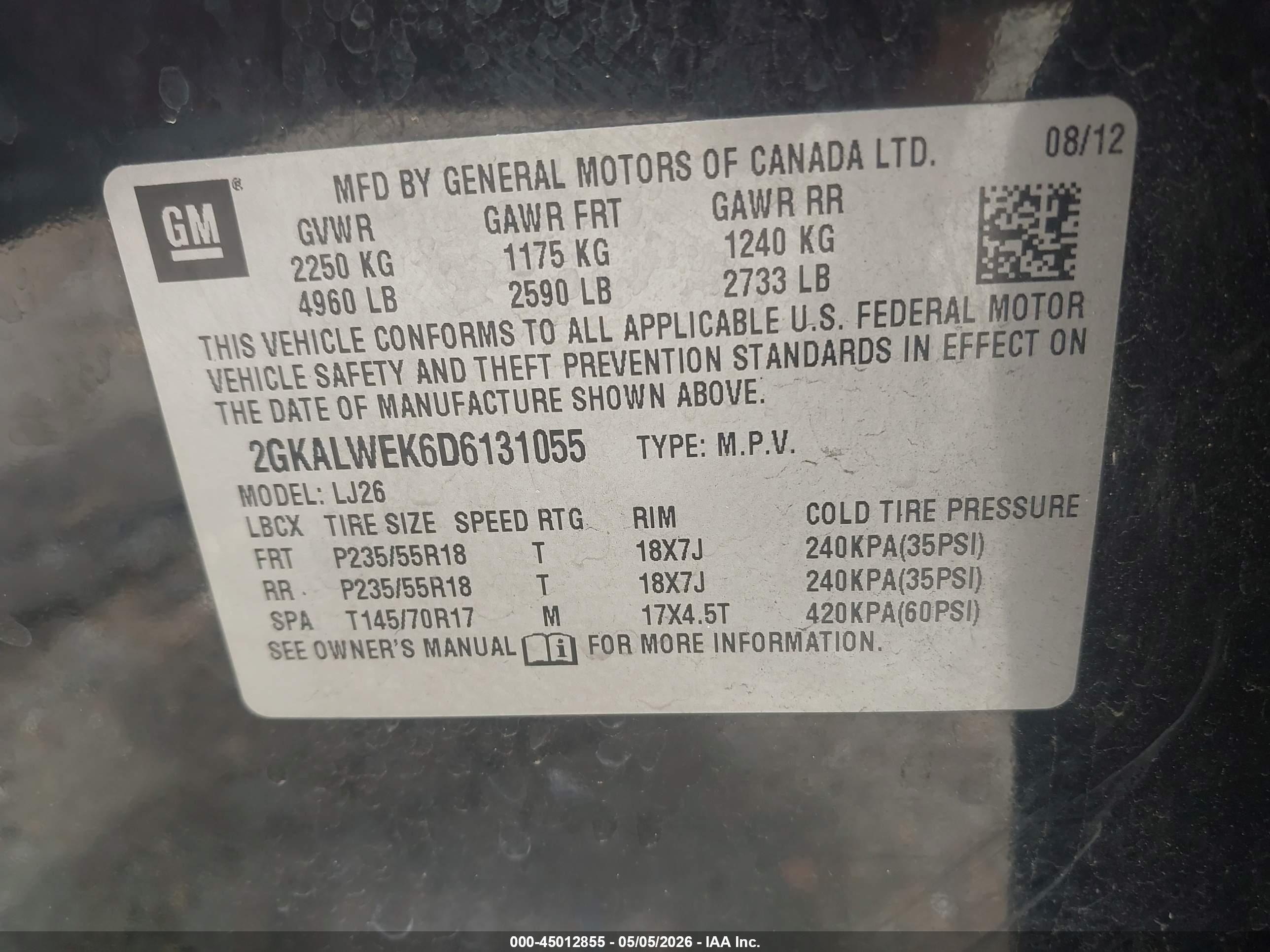 2013 Gmc Terrain Slt-2 Black vin: 2GKALWEK6D6131055