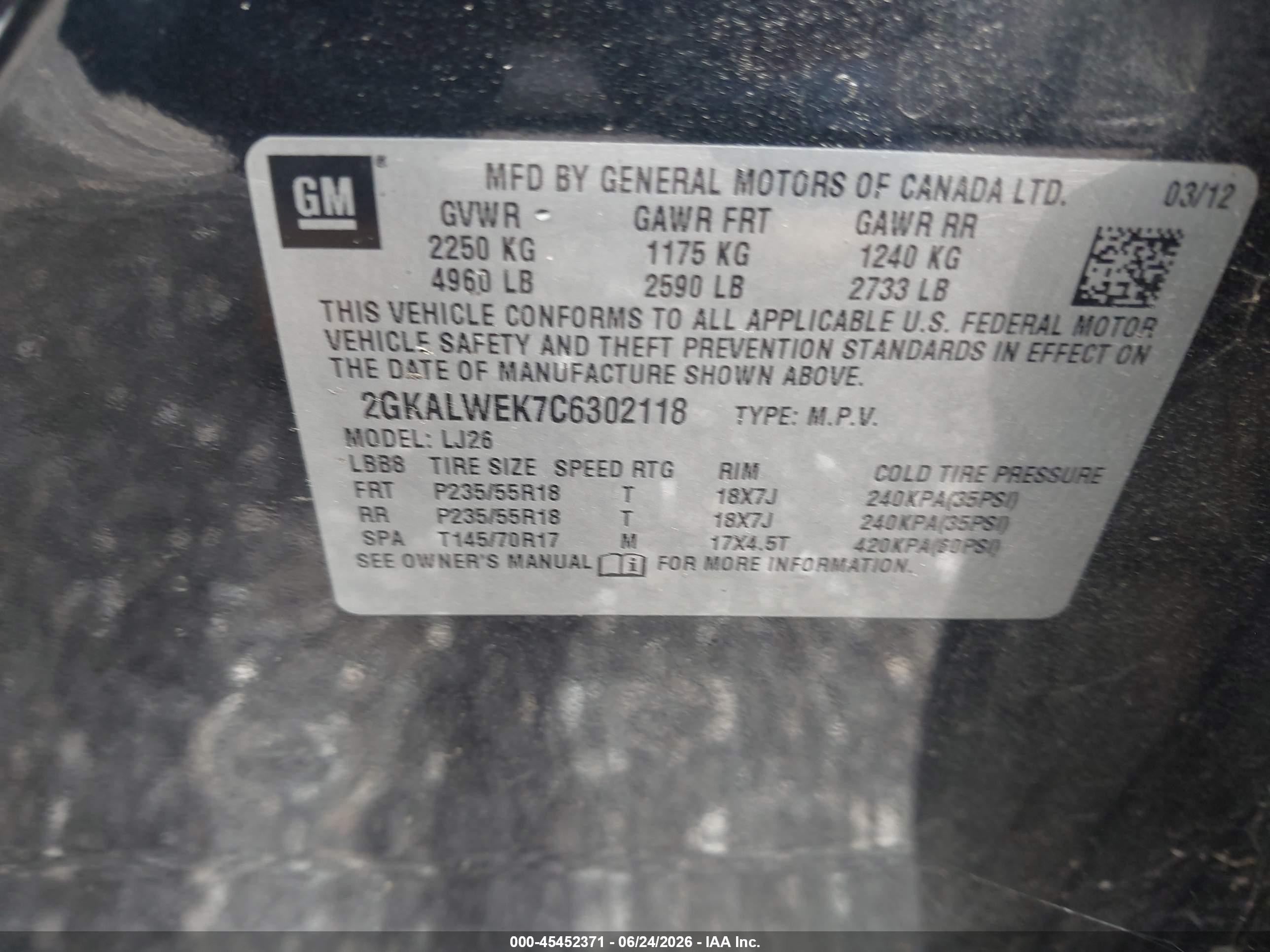 2012 Gmc Terrain Slt-2 Black vin: 2GKALWEK7C6302118