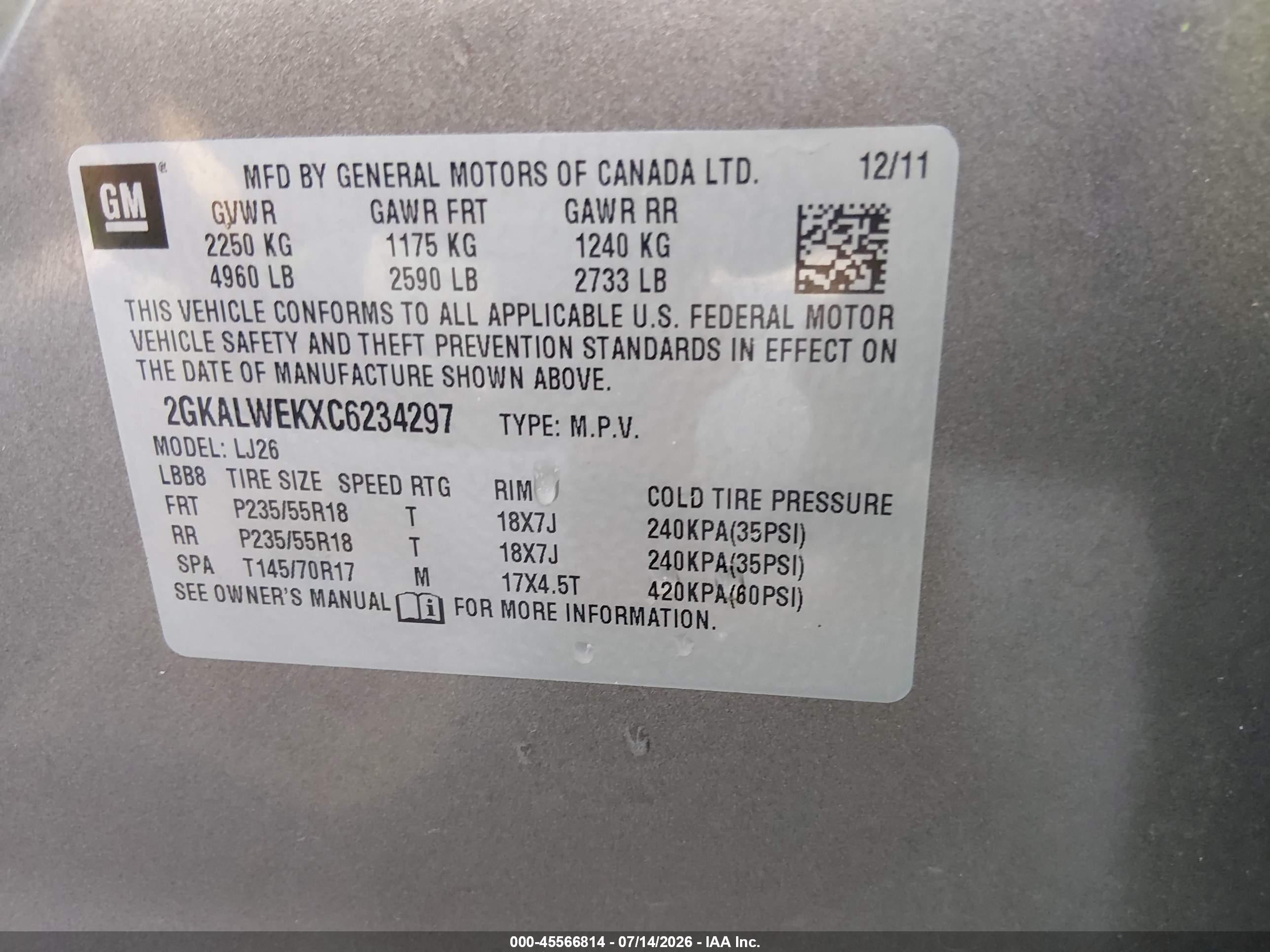 2012 Gmc Terrain Slt-2 Brown vin: 2GKALWEKXC6234297