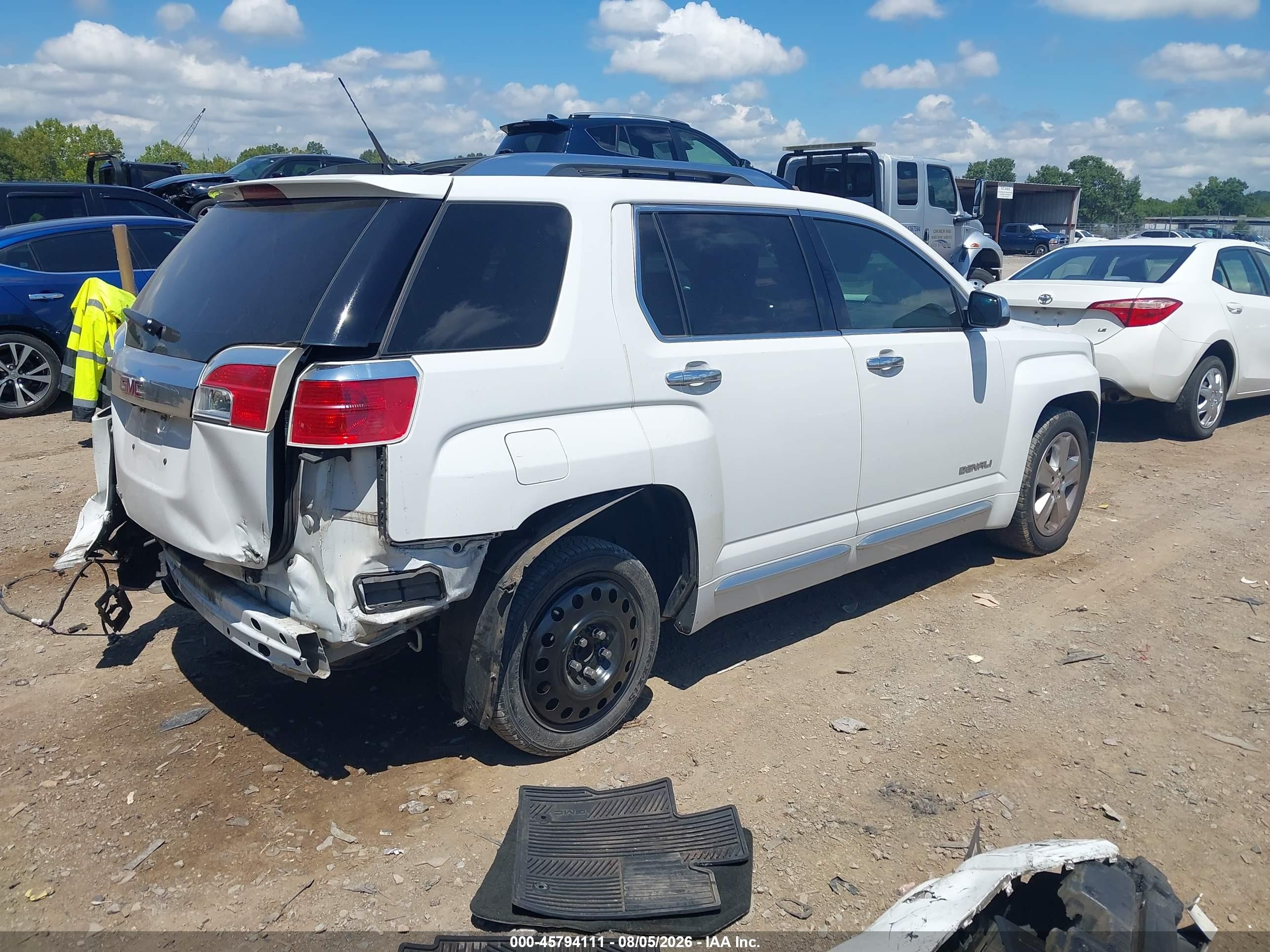 2013 Gmc Terrain Denali White vin: 2GKALYEK2D6141481