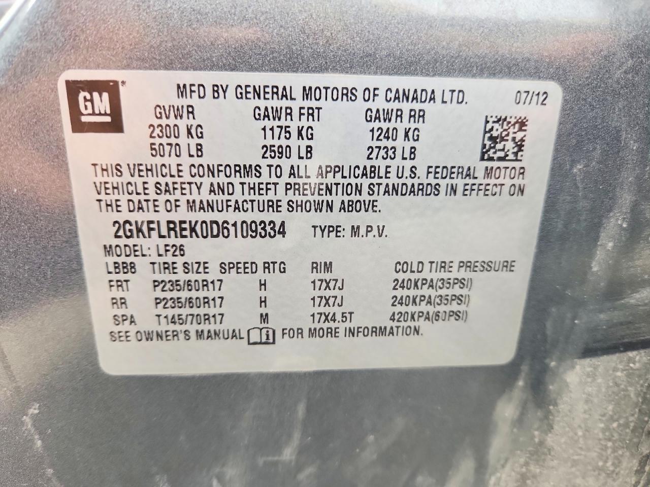 2013 Gmc Terrain Sle Charcoal vin: 2GKFLREK0D6109334