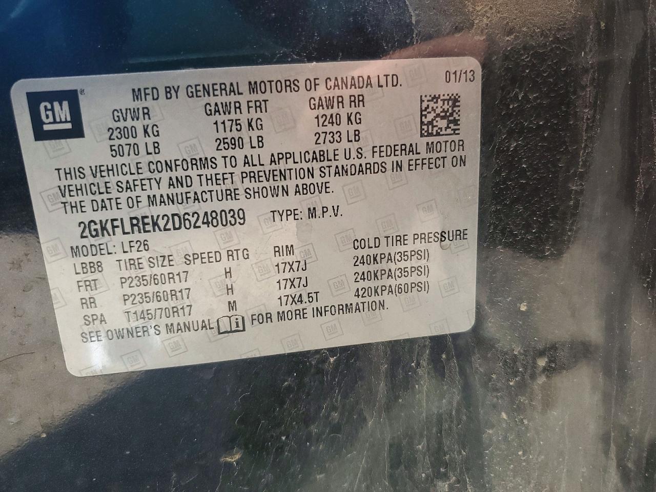 2013 Gmc Terrain Sle Черный vin: 2GKFLREK2D6248039
