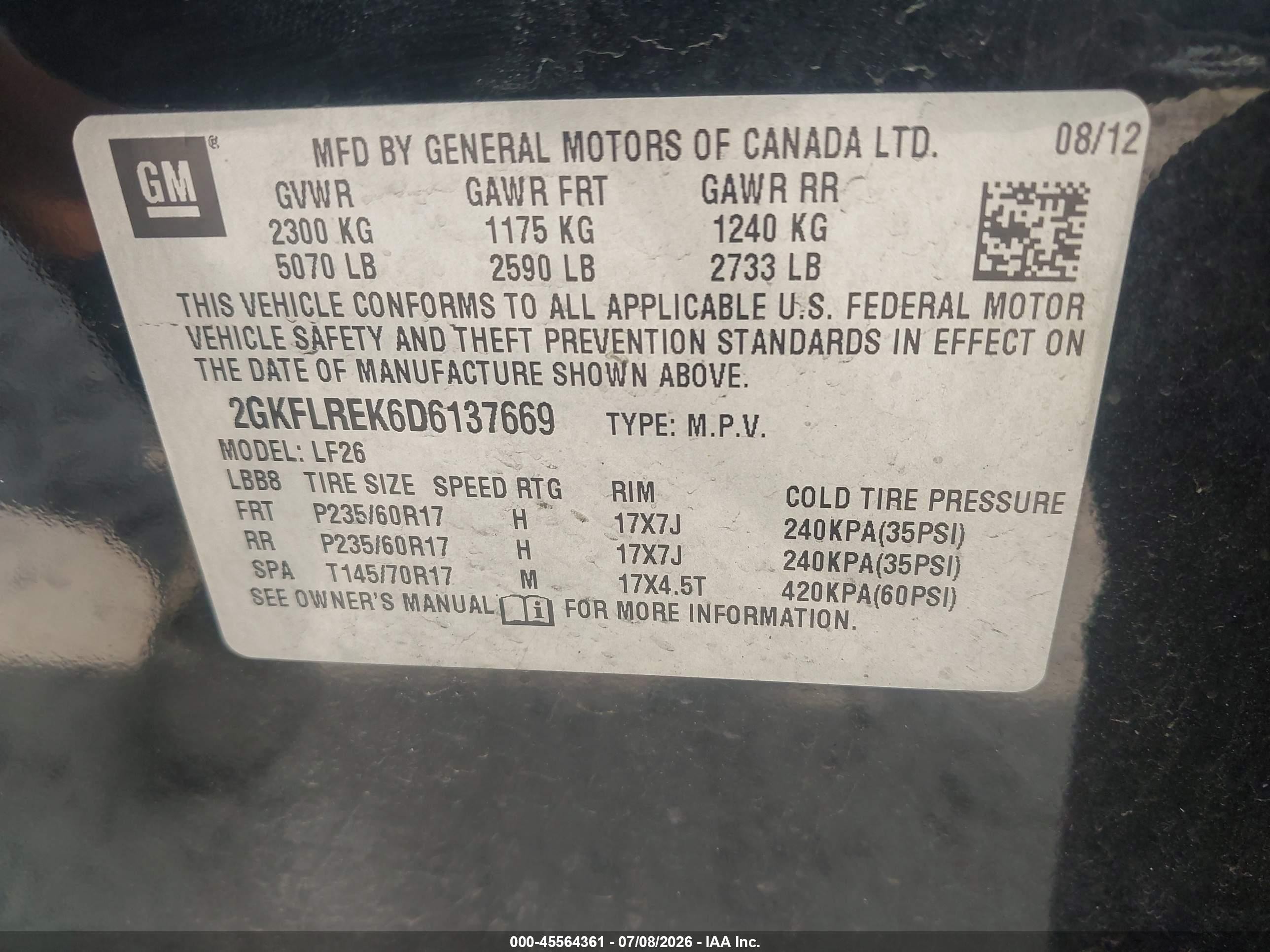 2013 Gmc Terrain Sle-1 Black vin: 2GKFLREK6D6137669