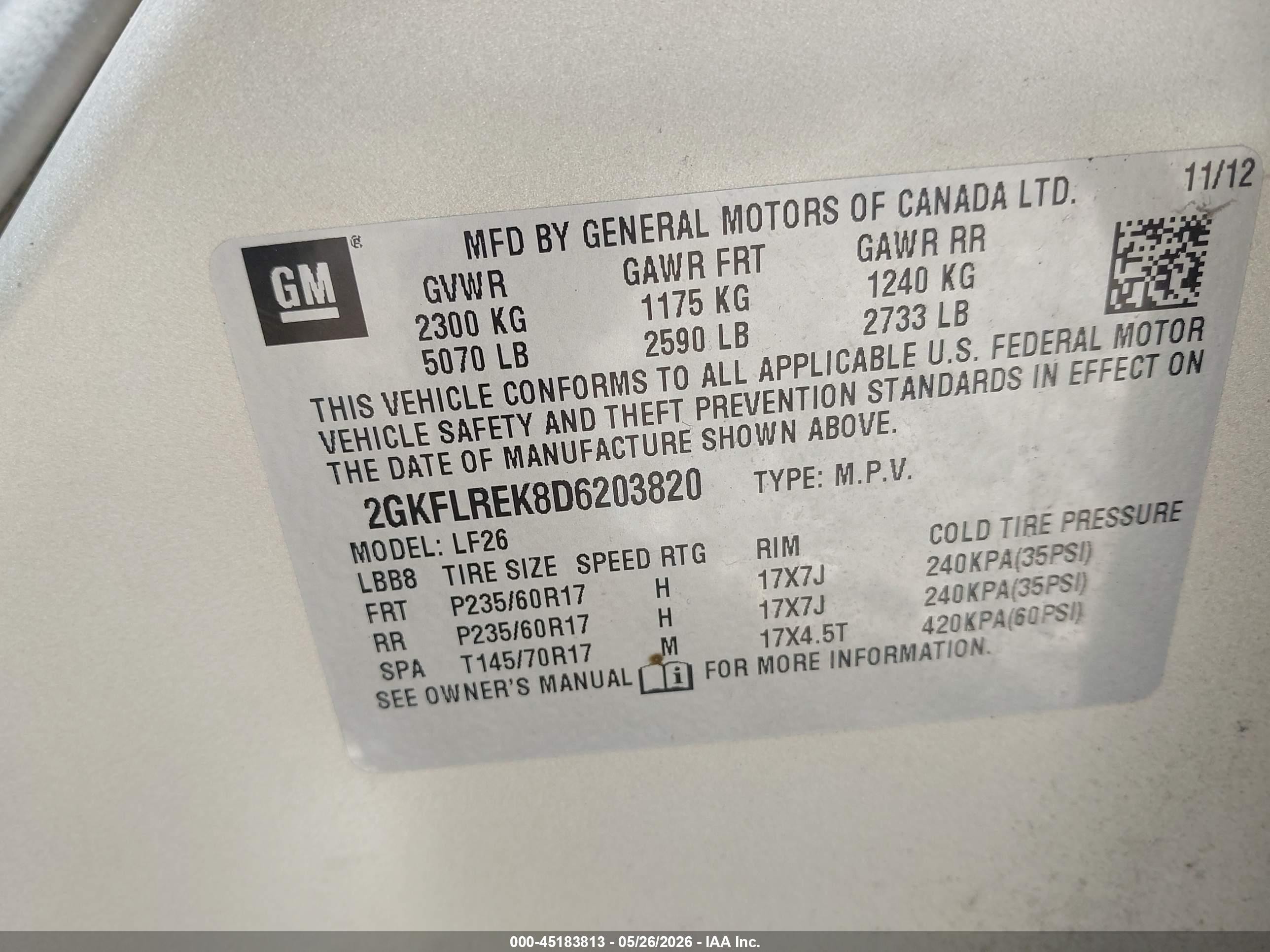 2013 Gmc Terrain Sle-1 Beige vin: 2GKFLREK8D6203820